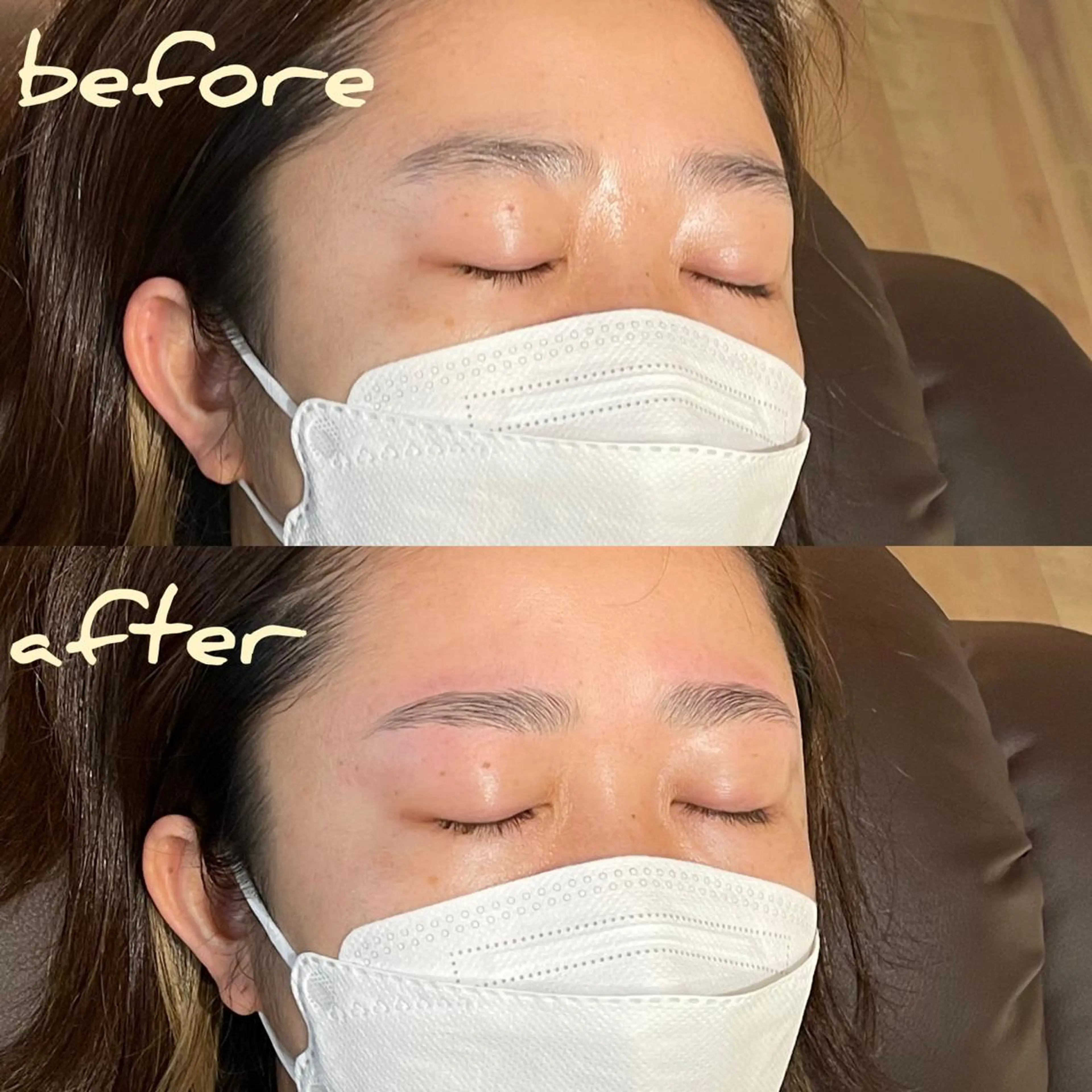 アイブロウ ハリウッドブロウリフト 眉毛ワックス脱毛 meetite mikiのマツエク・マツパデザイン