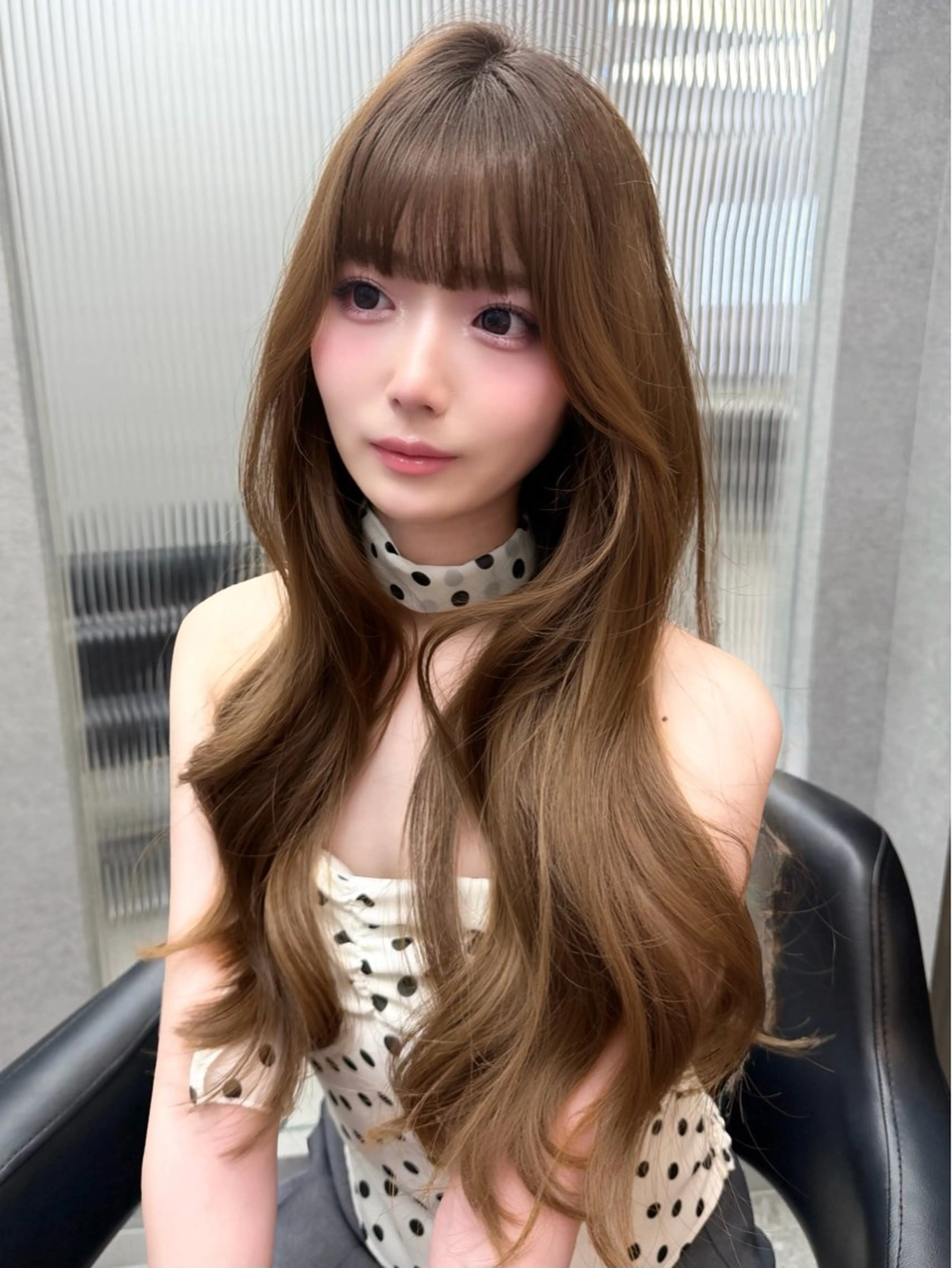 ロング カラー ブリーチ 透明感カラー ブリーチなしカラー 顔まわりレイヤー 顔周りカット imasaki mionのヘアスタイル
