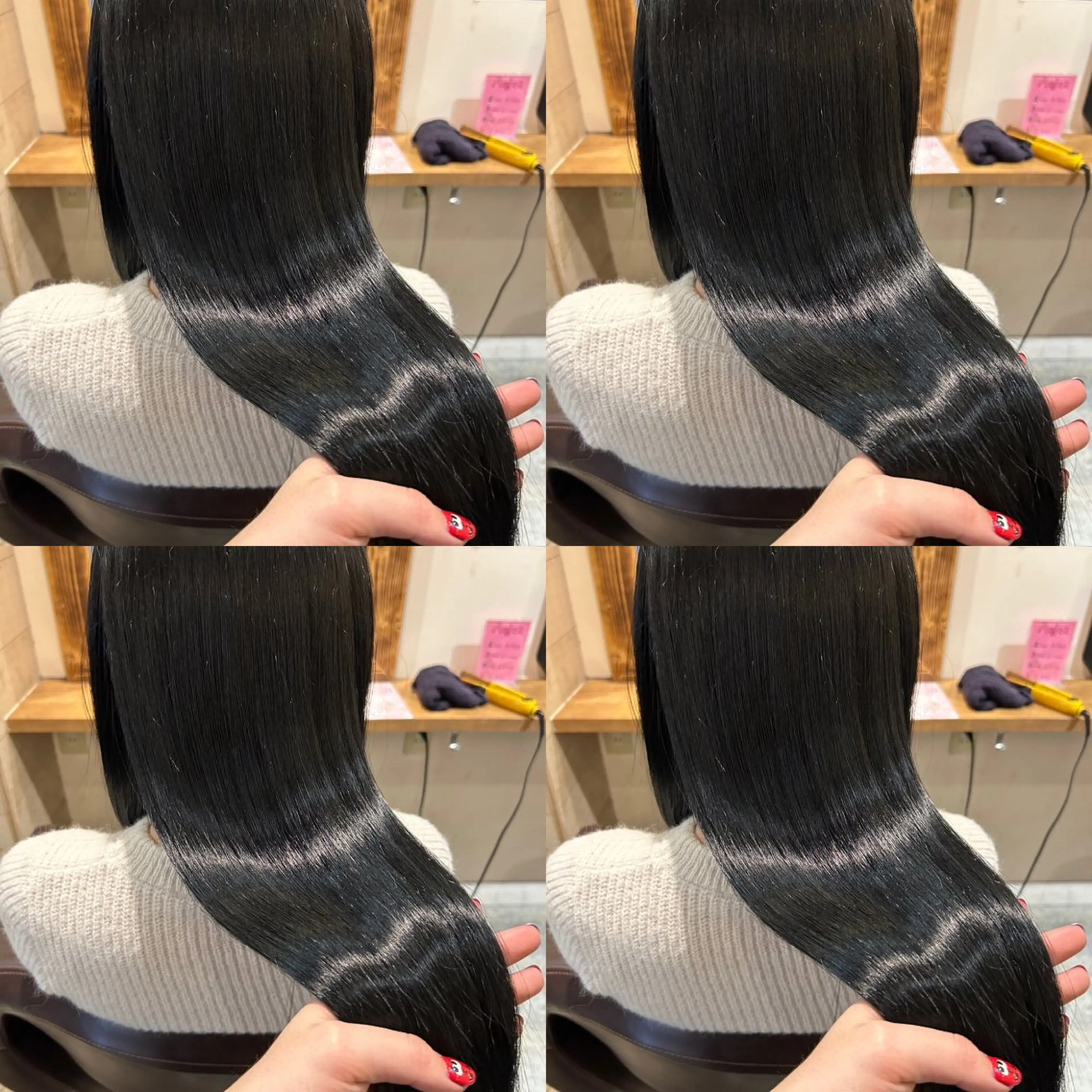 ロング カラー 黒髪 ブルーカラー ブルーブラック 透明感カラー レイヤーカット/ 縮毛矯正🇰🇷早坂のヘアスタイル