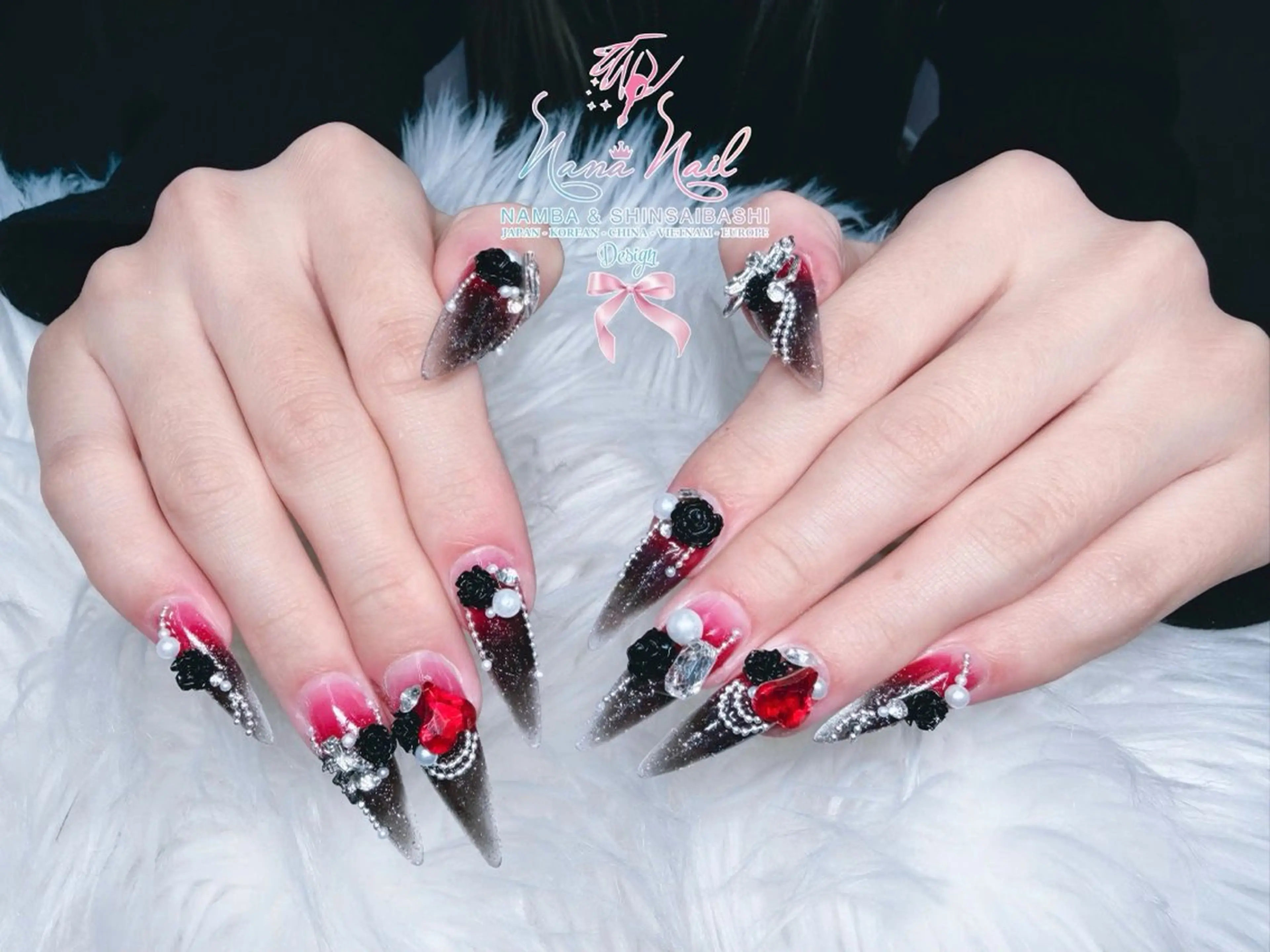 ネイル チークネイル 桜ネイル フラッシュネイル フットネイル ジェルネイル ハンドネイル リナネイル アメ村心斎橋店のネイルデザイン