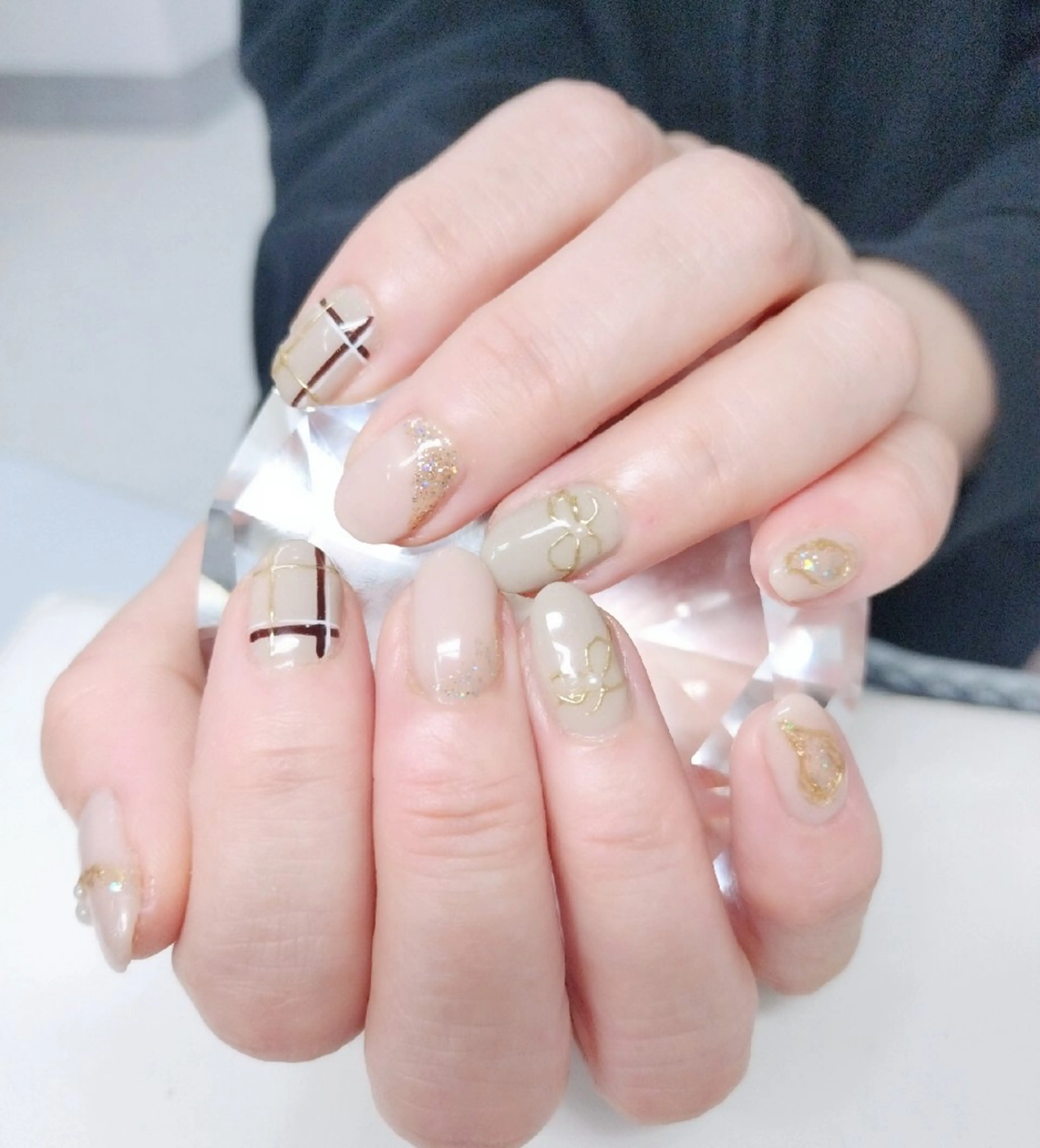 ネイル 持ち込み リボン Shine Nailのネイルデザイン