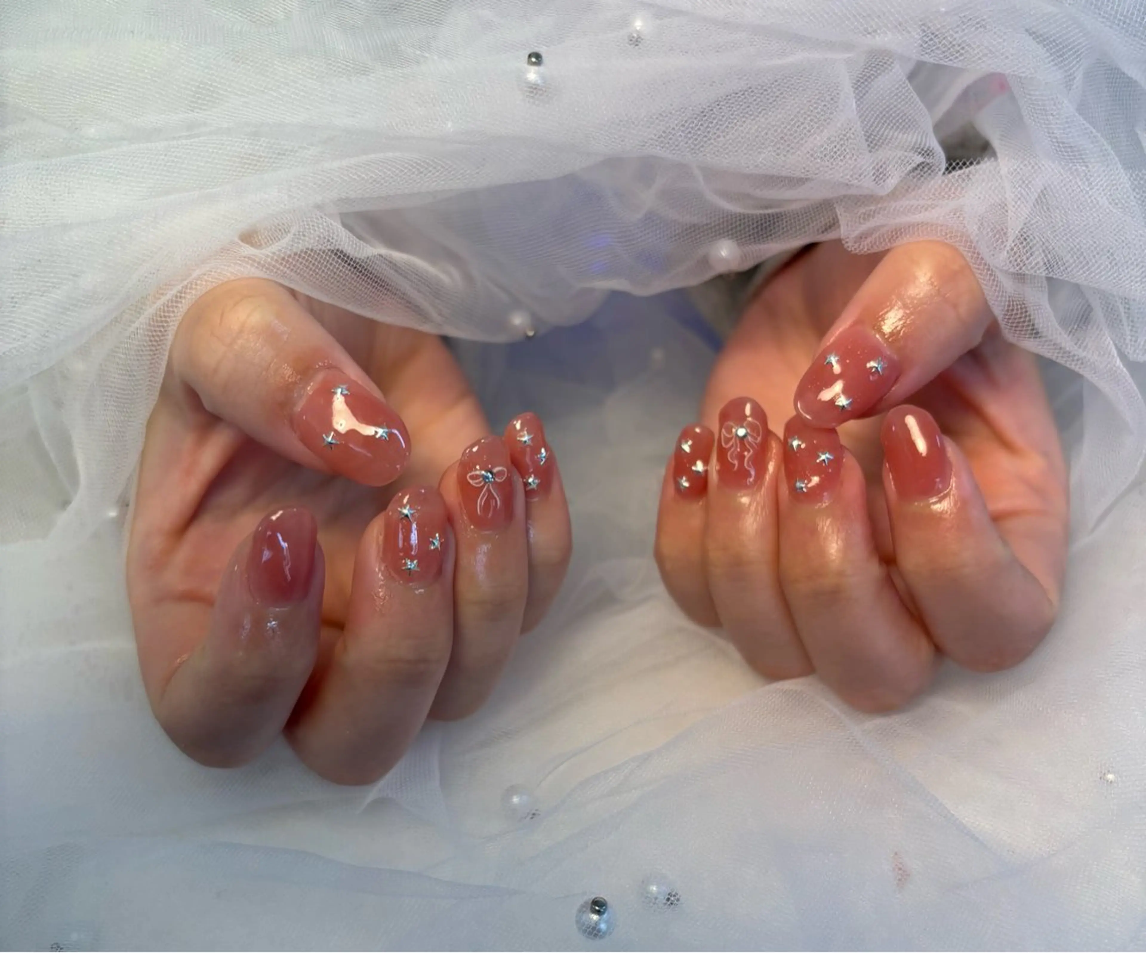 ネイル フラッシュネイル フットネイル フレンチネイル ジェルネイル ガラスフレンチ Nail salon Natulalのネイルデザイン