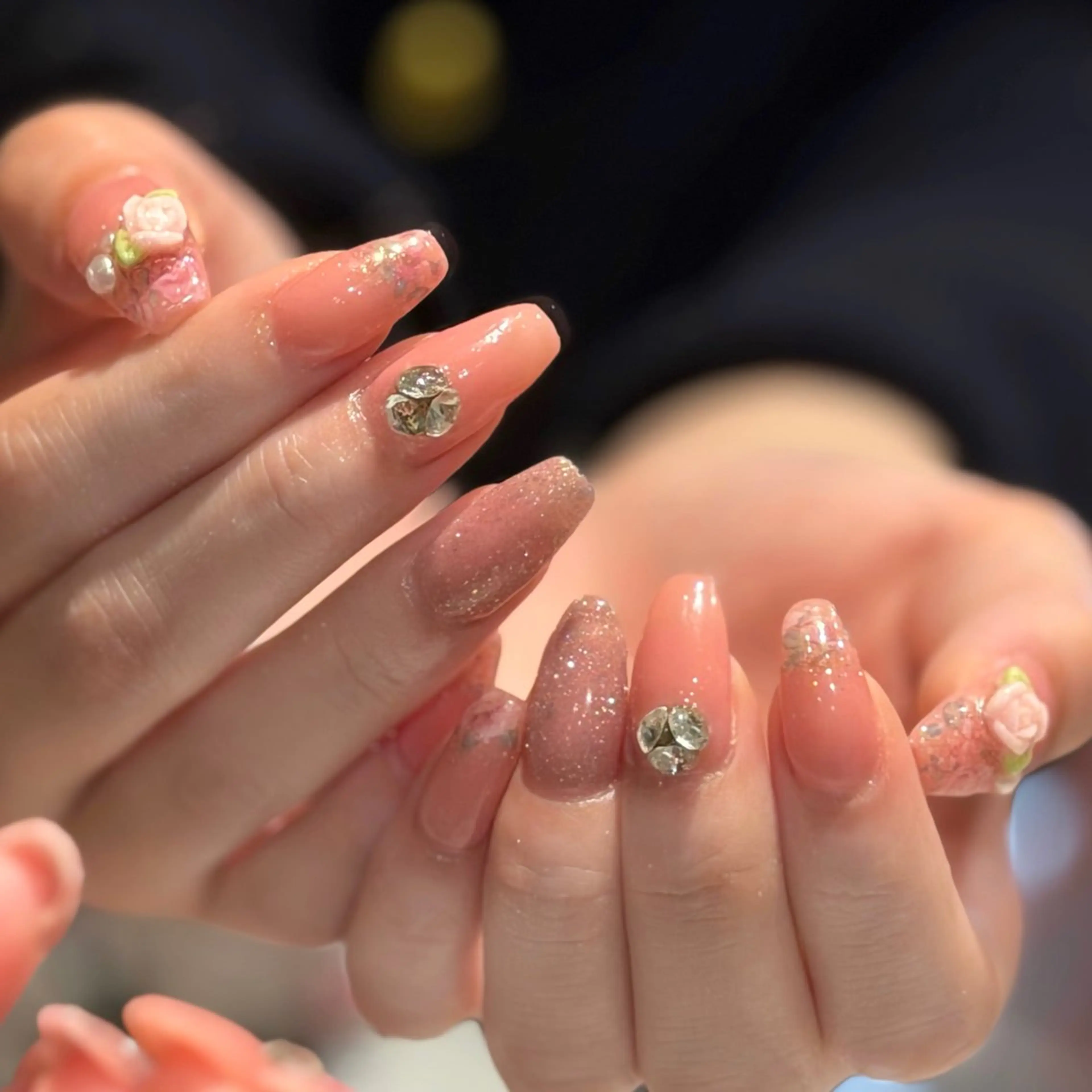 ネイル 春ネイル nailsalon moe.所属・yume 大人ガーリーネイルのネイルデザイン