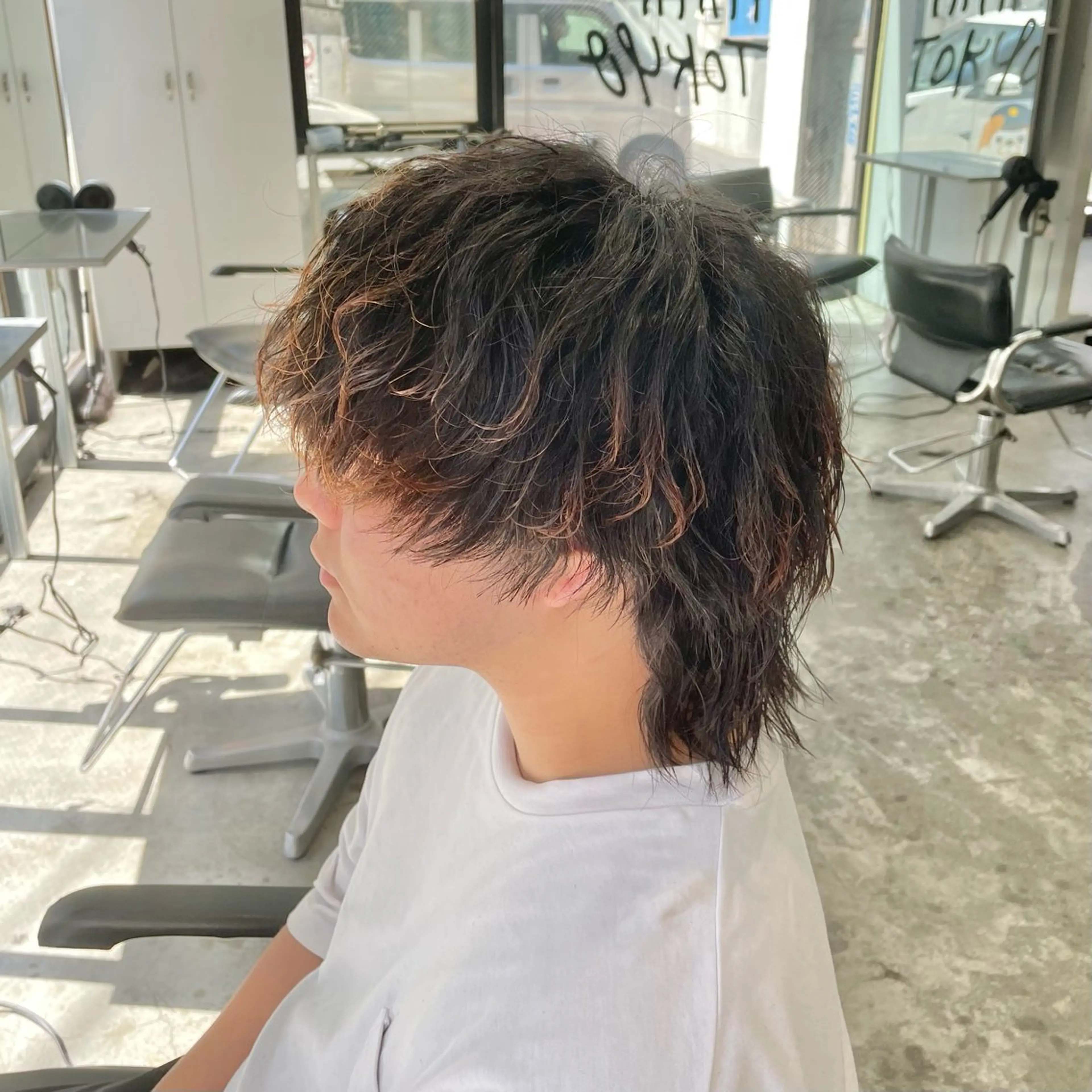 ミディアム パーマ メンズ カット パーマ メンズ特化美容師/ 藤戸 椋のヘアスタイル