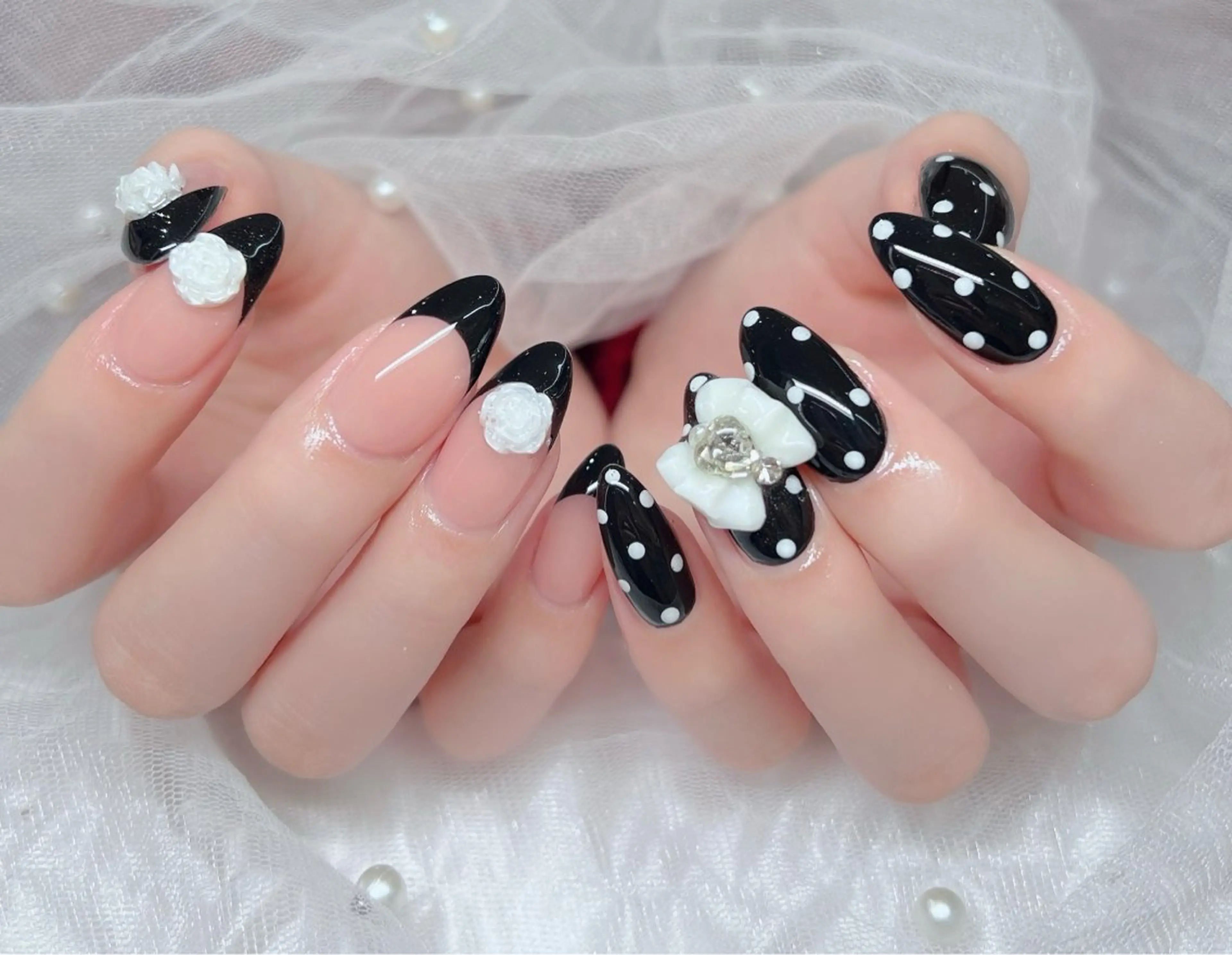 ネイル ハンドネイル 🎀PG🩵 ネイルサロンのネイルデザイン