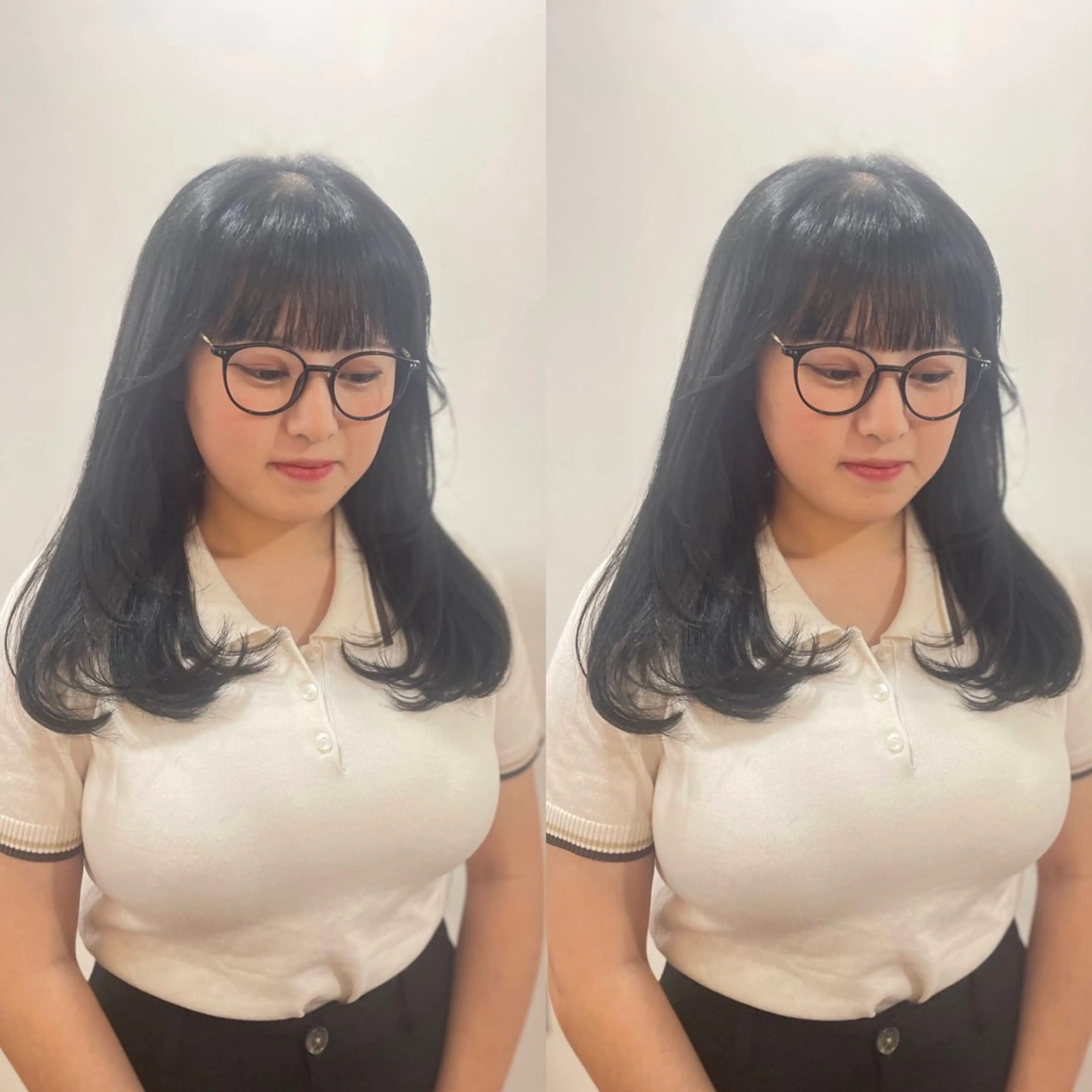 ロング カラー 黒髪 顔周りカット レイヤーカット ロング mopa_kaede 暖色カラー/ロングのヘアスタイル