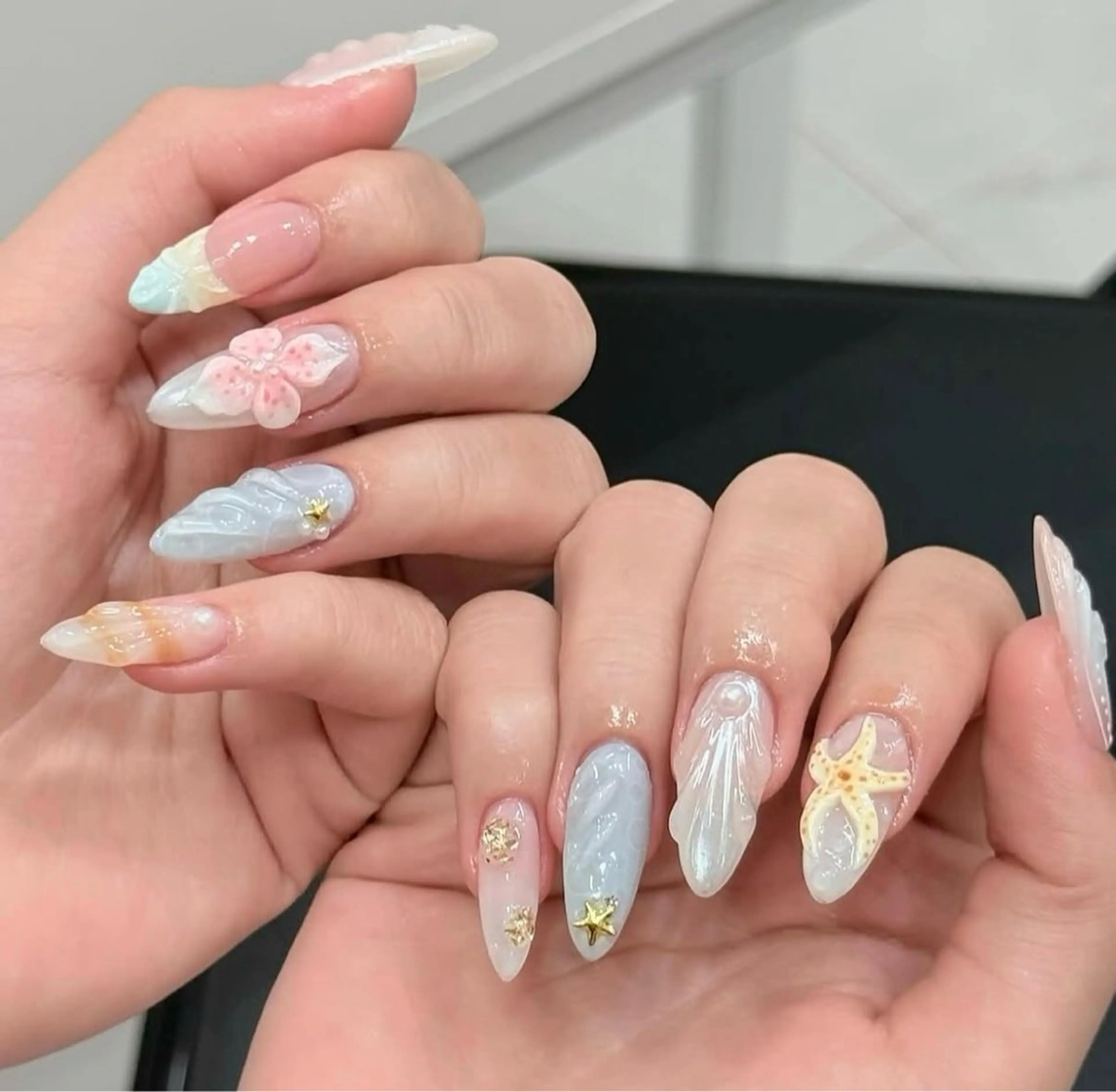 ネイル アートネイル ボルドー フレンチネイル ジェルネイル 氷ネイル・うるうるネイル ハンドネイル Julie Nailのネイルデザイン