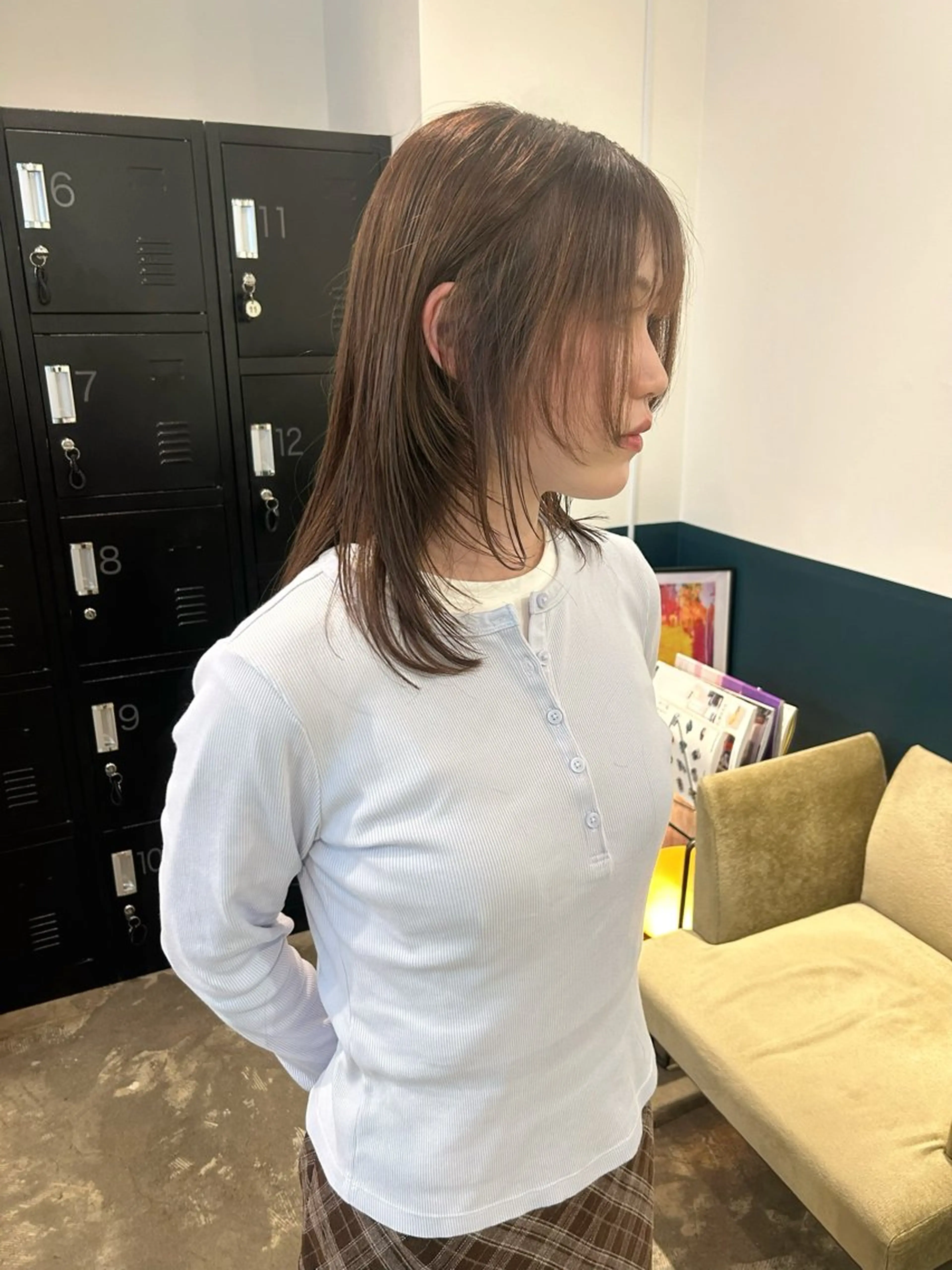 ミディアム カラー レイヤーカット カット ヘアカラー カラーリスト菅野 竜矢🌈のヘアスタイル