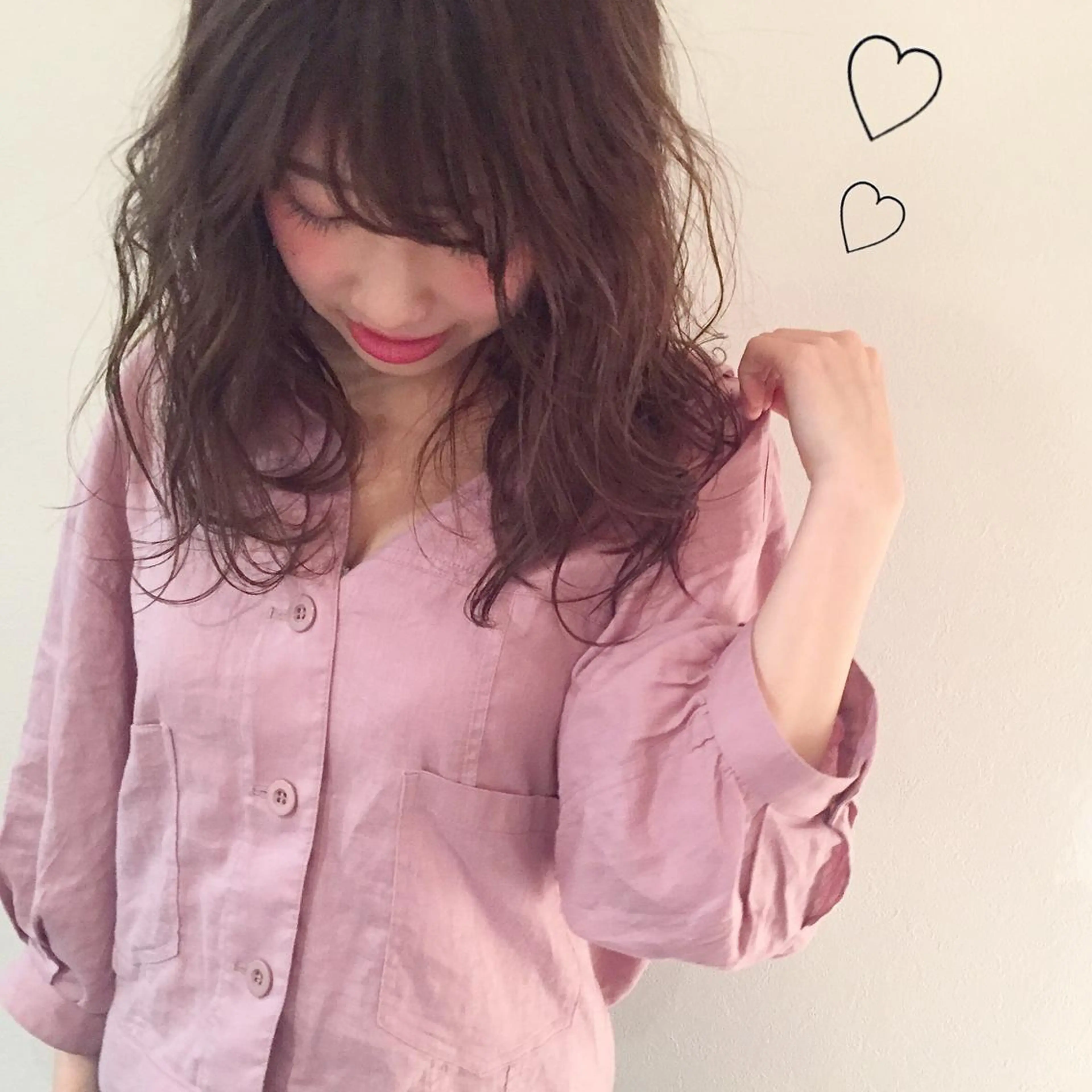 セミロング アッシュ ハイライト 市川 千夏のヘアスタイル