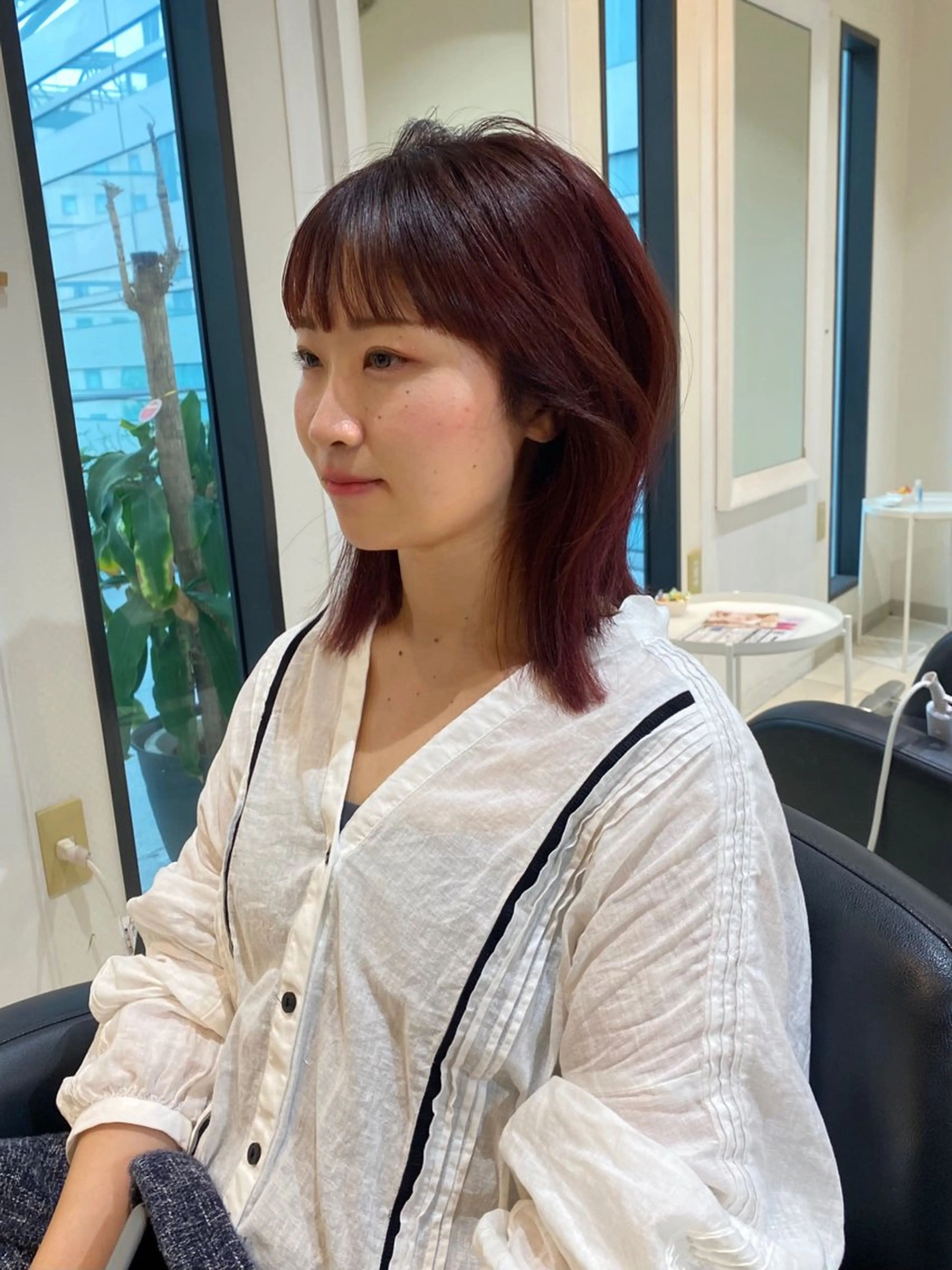 ミディアム カラー オレンジ レッドカラー カット ヘアカラー トリートメント mai / linoah˚✧のヘアスタイル