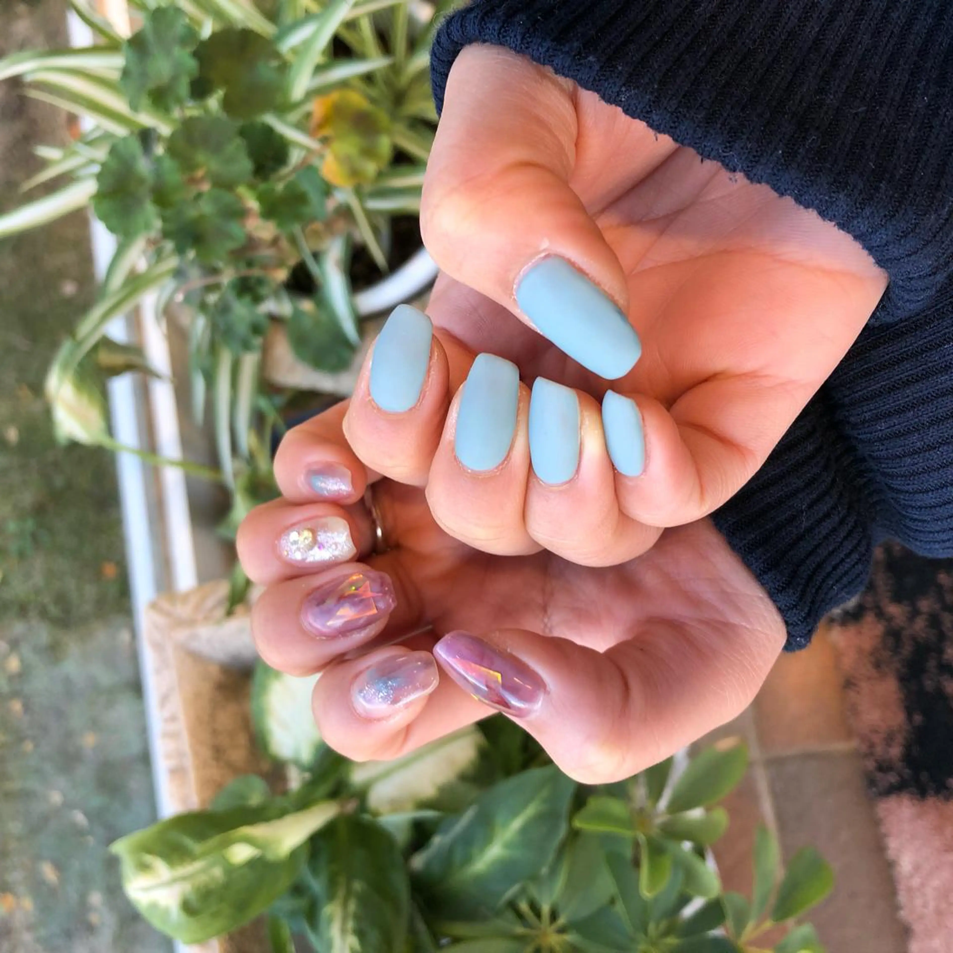 ネイル キラキラネイル マットネイル ハンドネイル EARTH nanaのネイルデザイン