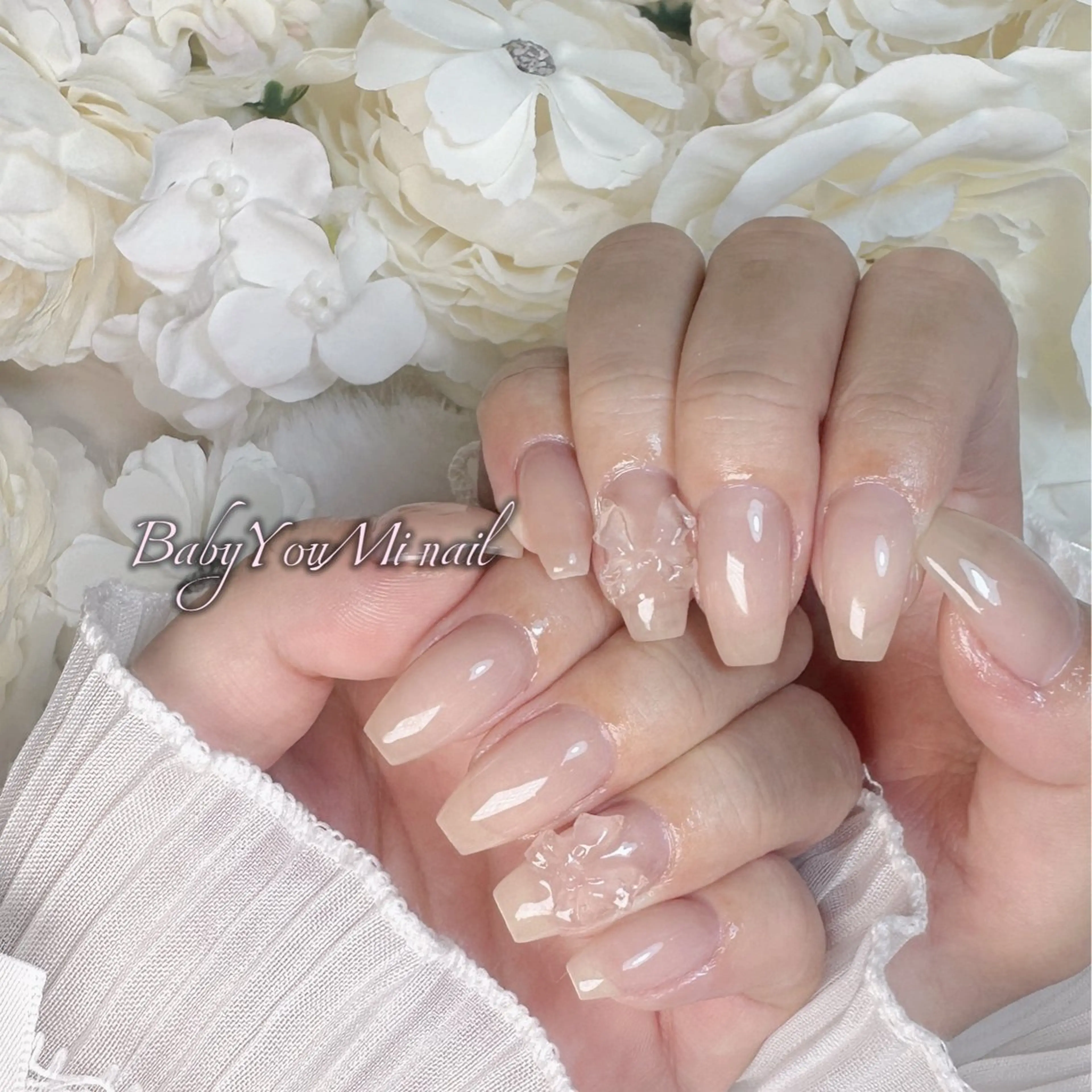 ネイル オーロラネイル 成人式 フットネイル フレンチネイル ジェルネイル ハンドネイル BabyYouMi nailのネイルデザイン