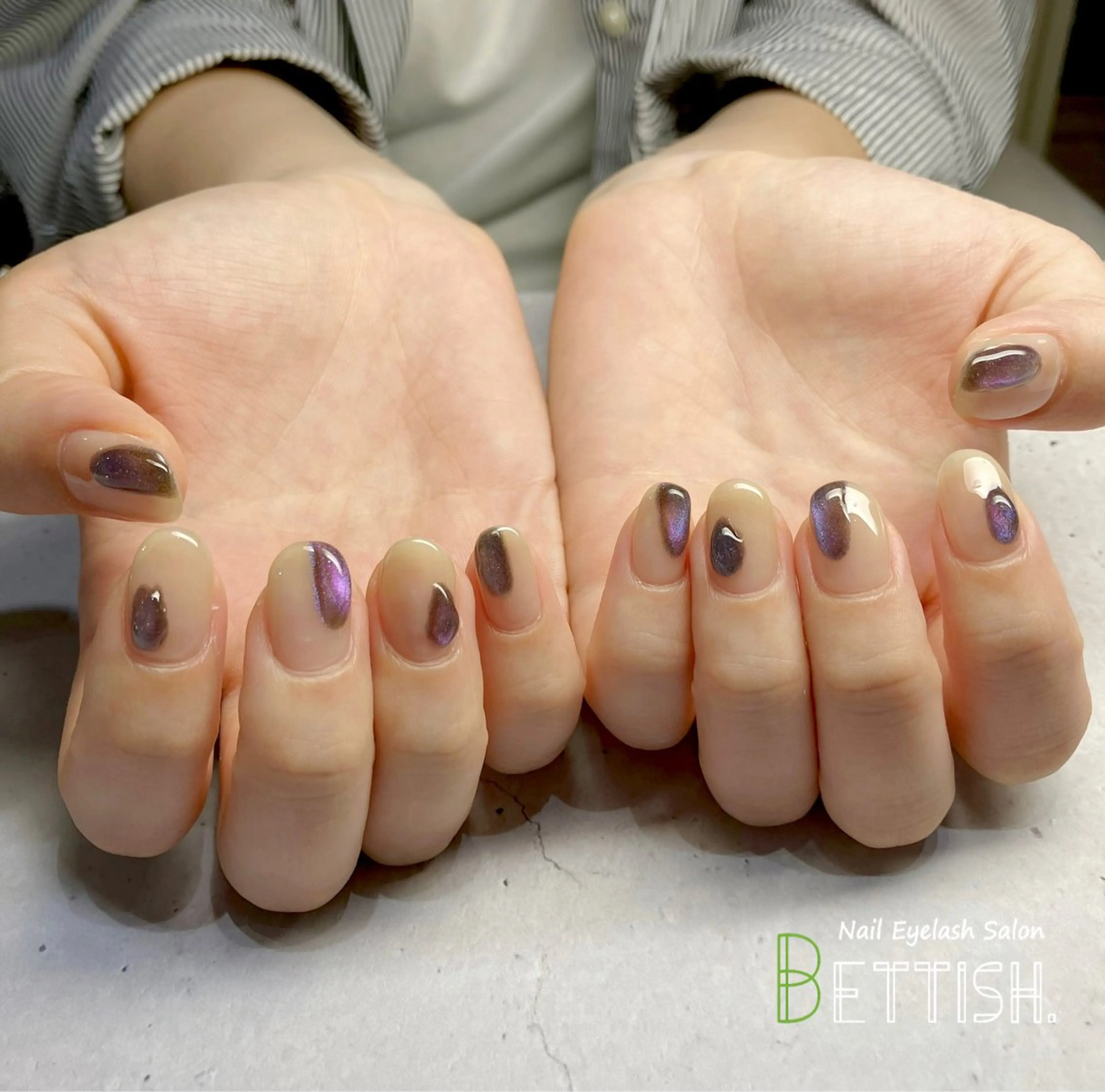 ネイル ブルー マグネットネイル ぷっくりネイル BETTISH. KUMIKO☺︎︎のネイルデザイン