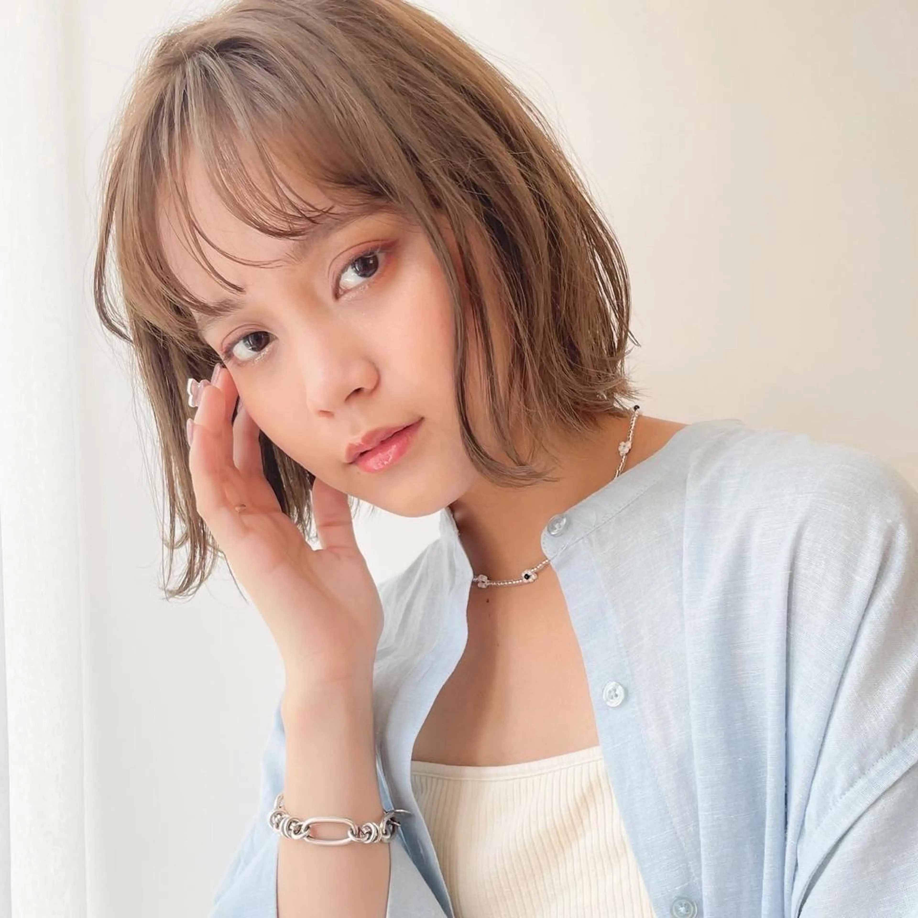 カラー ショートカット/ ベージュ/moekaのヘアスタイル