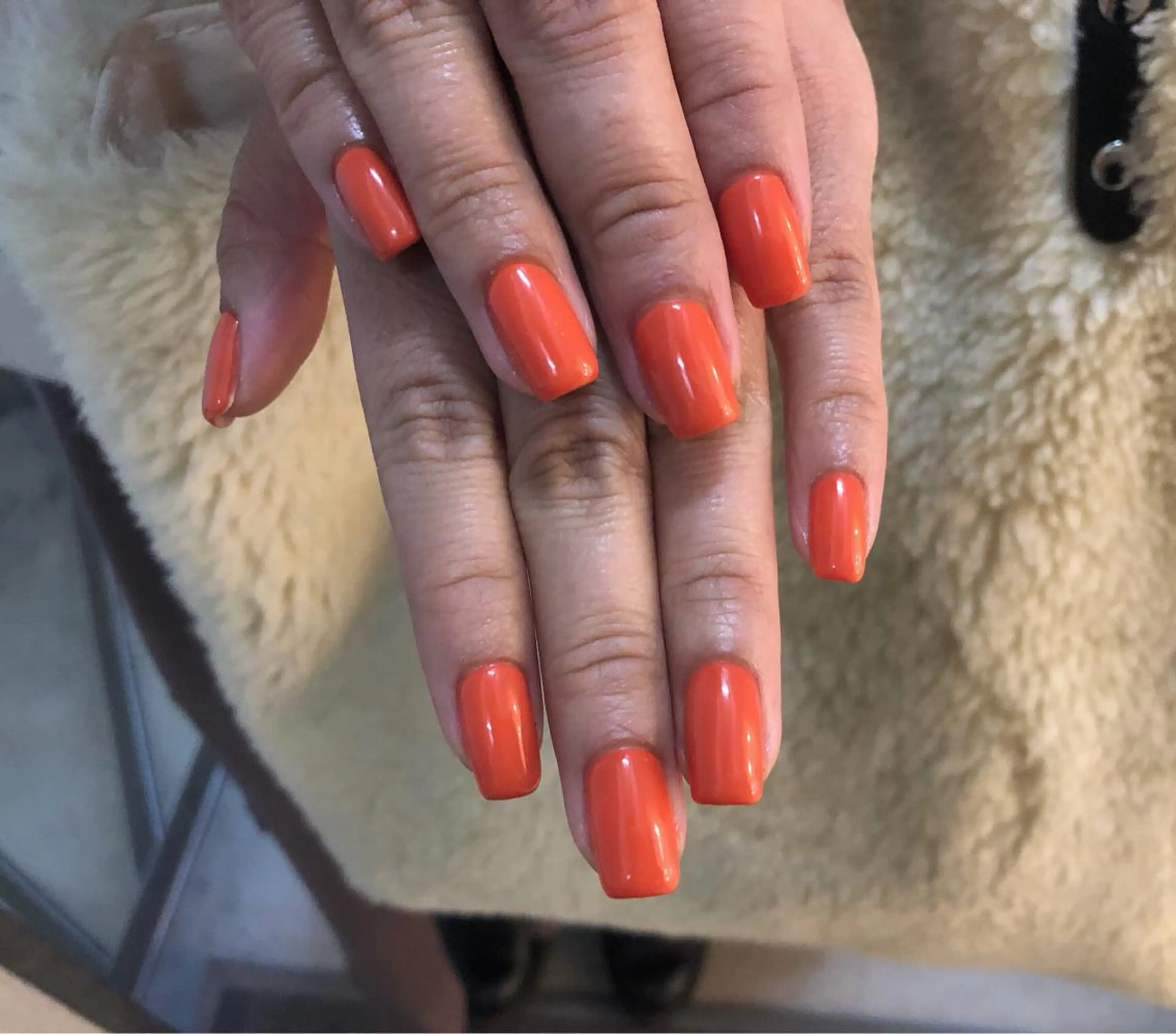 ネイル オレンジ パラあり！フィルイン 美フォルムのネイルデザイン
