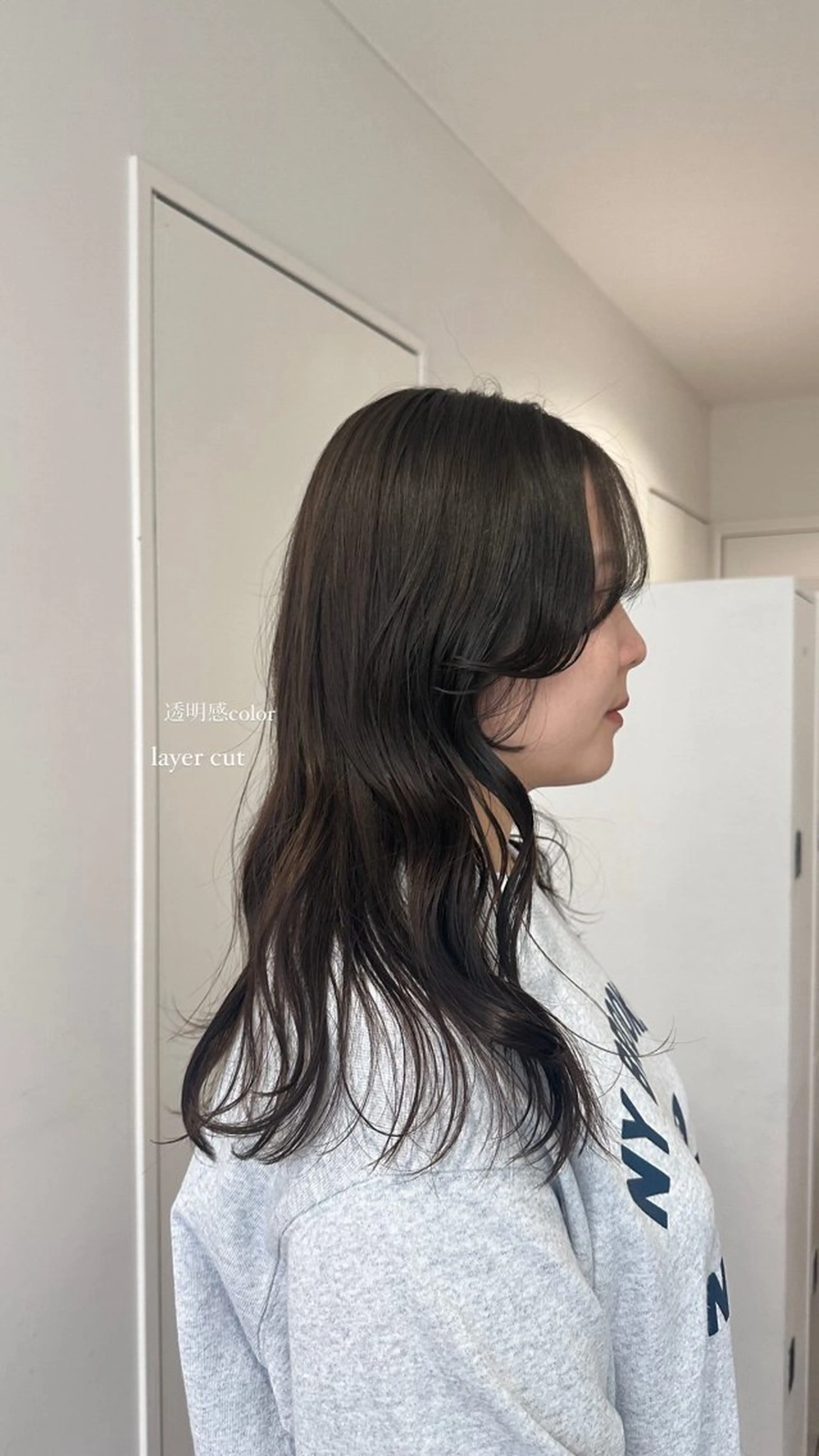 ロング カラー 透明感カラー レイヤーカット 透明感カラー/顔周り レイヤー/髪質改善のヘアスタイル