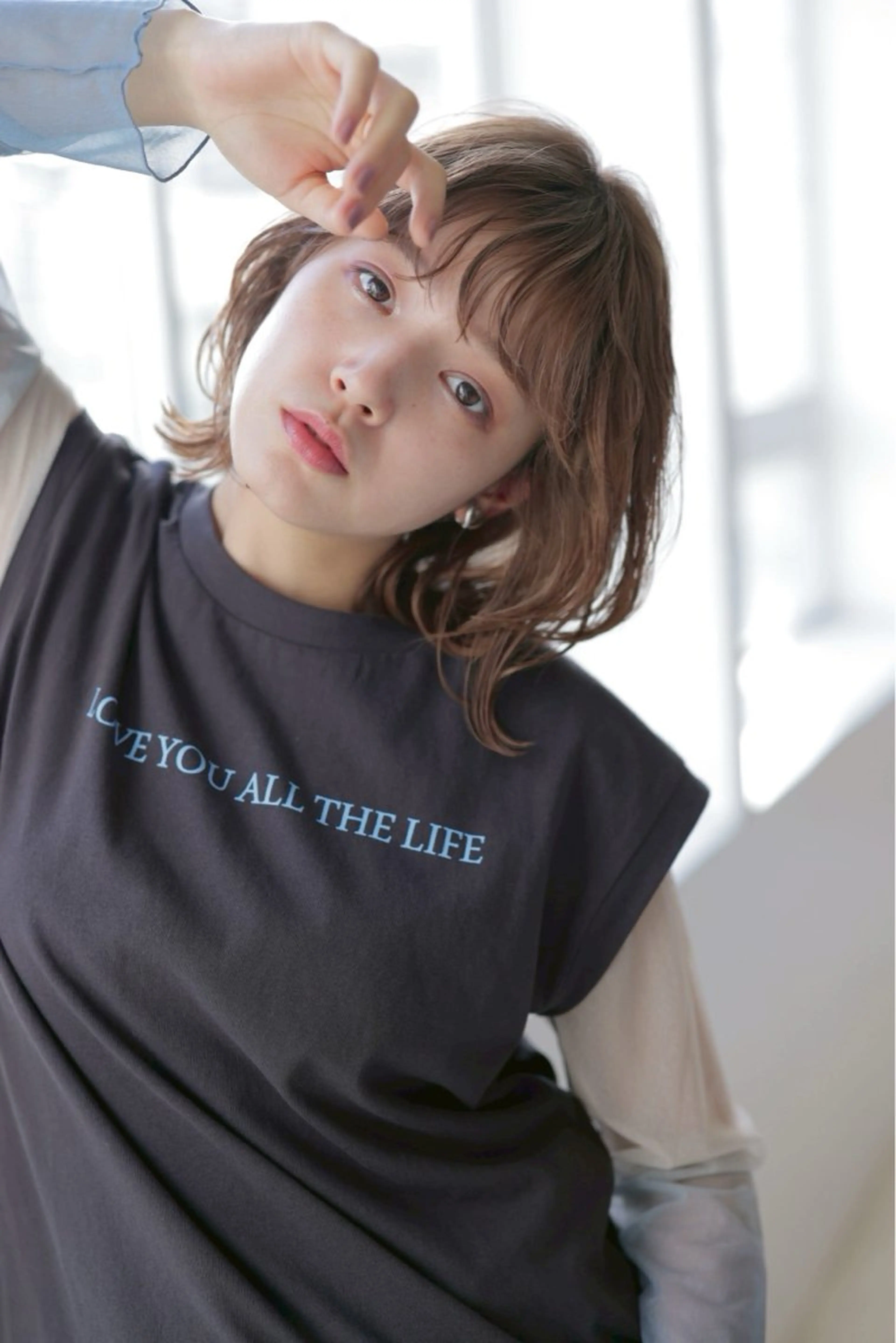 ミディアム MODEK’s まこ 暖色カラー/艶カラーのヘアスタイル