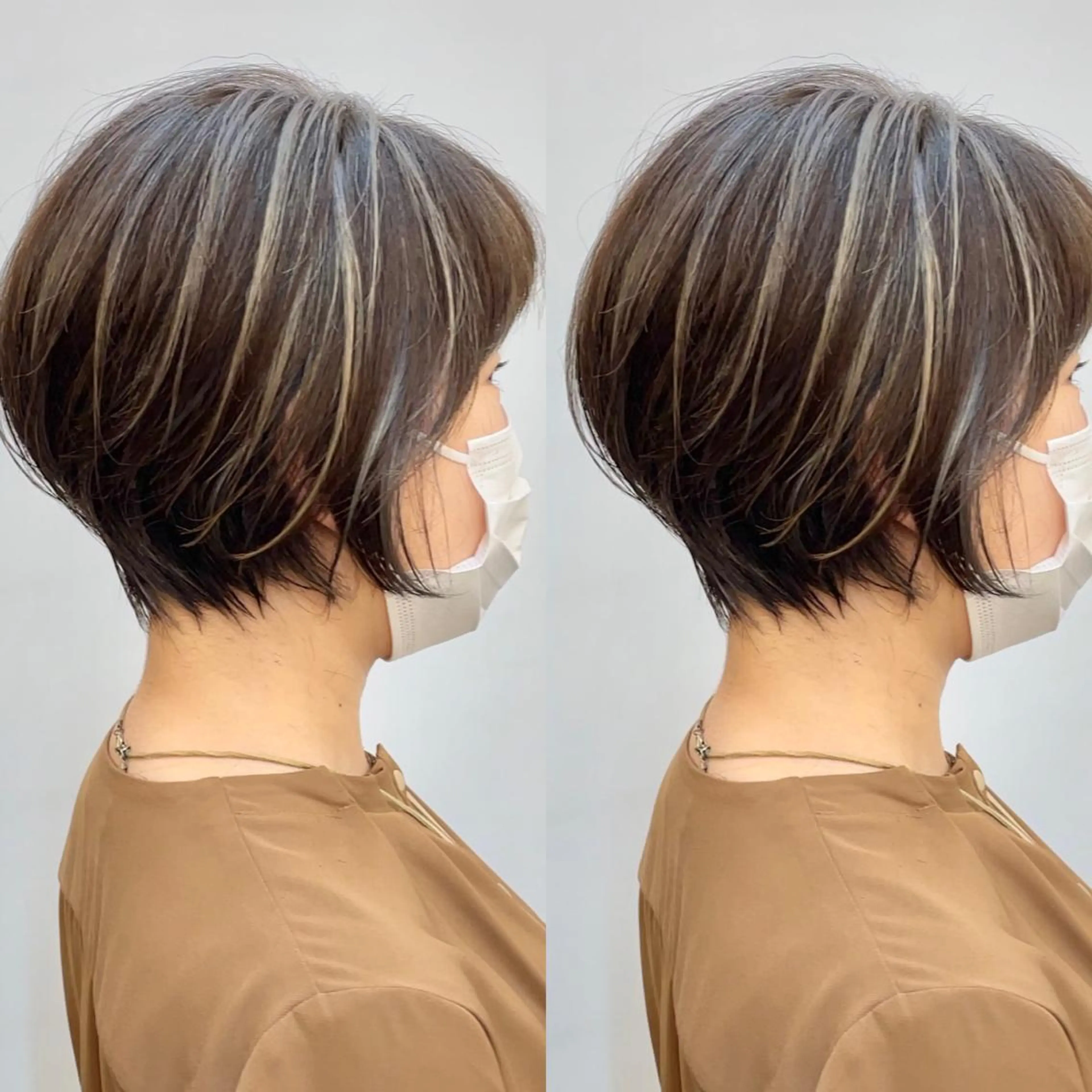 ショート カラー 縮毛/レイヤー 韓国/橋口のヘアスタイル