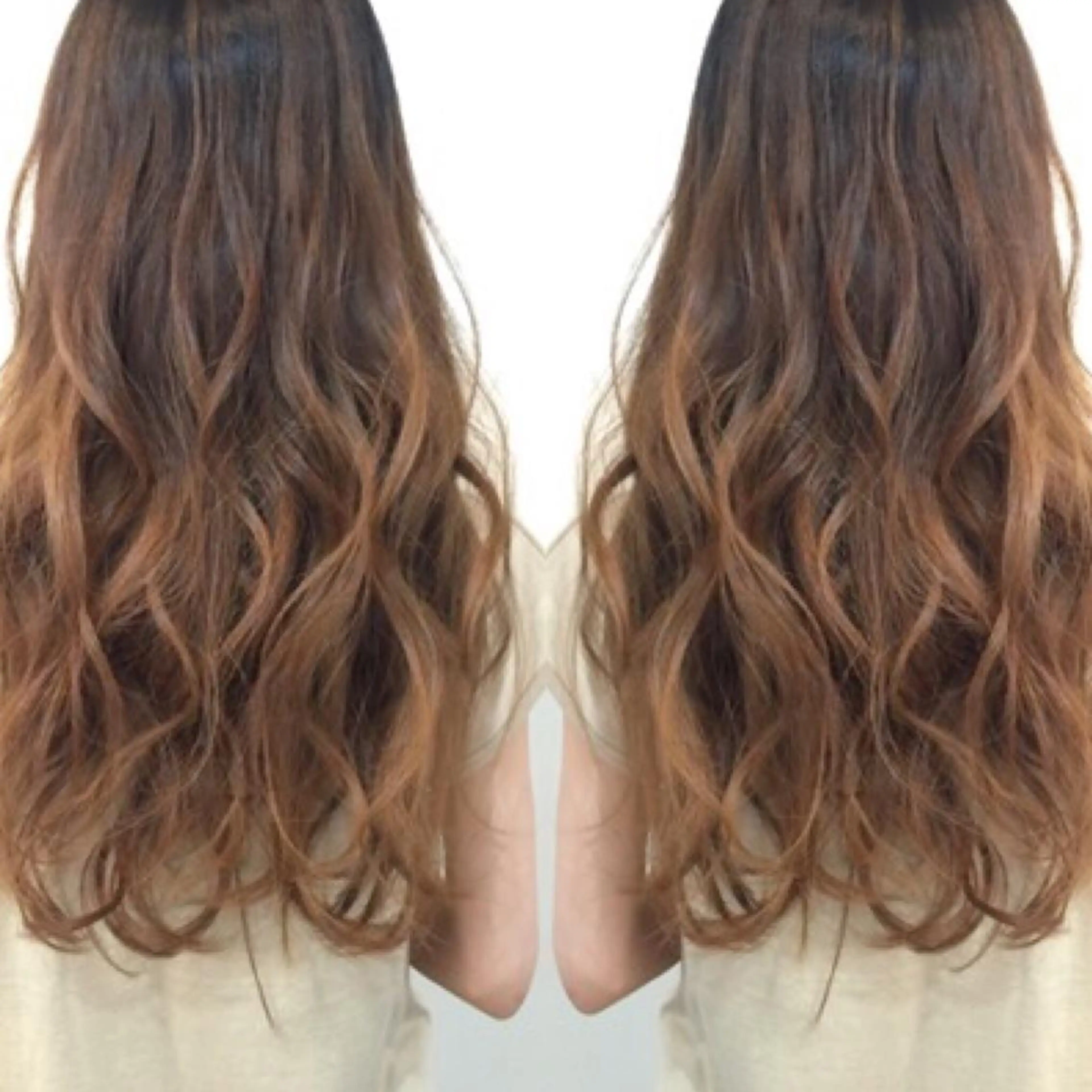 ロング カラー お団子ヘア メッシュ Mariana/ 鶴原-ハイライトのヘアスタイル