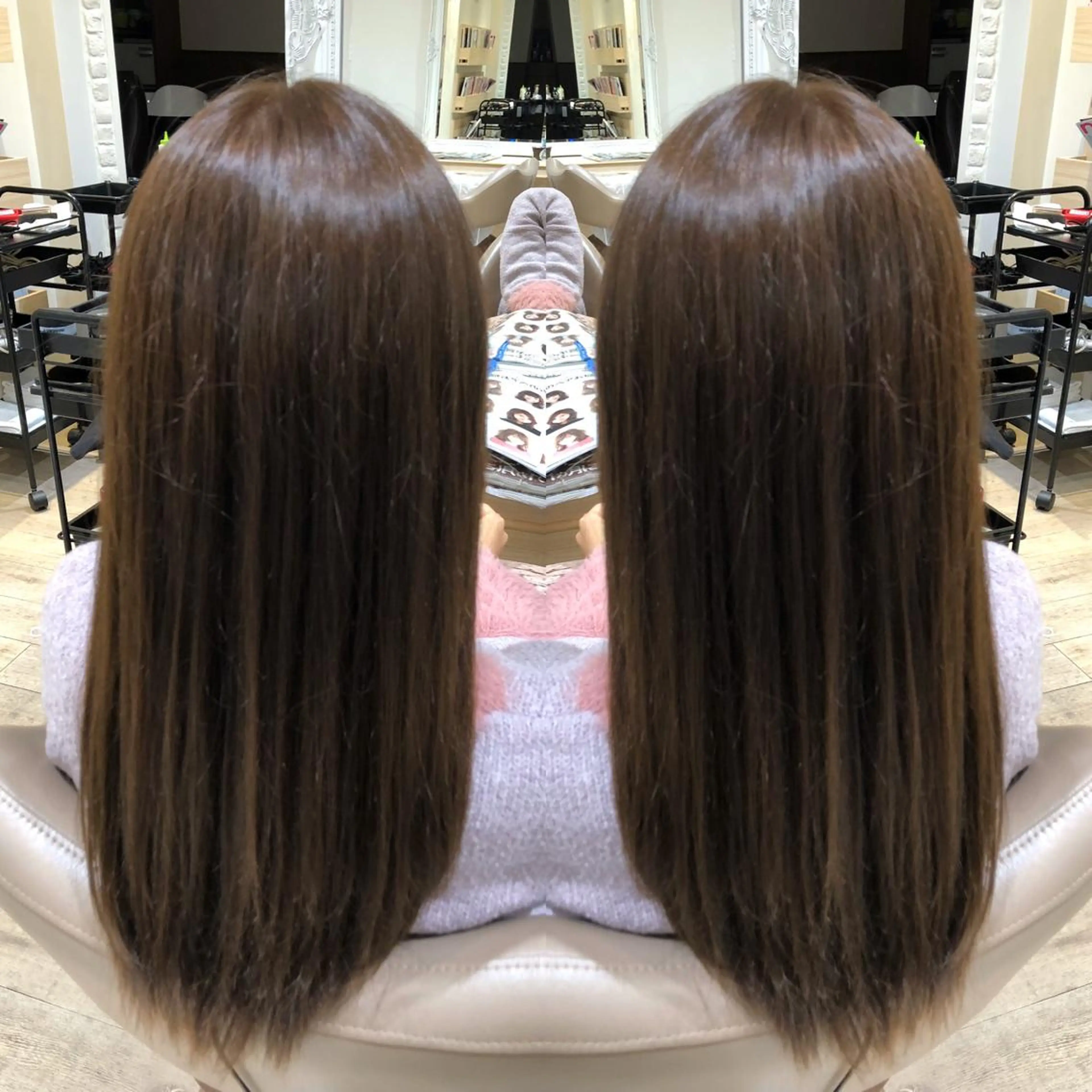 セミロング パーマ 韓国レイヤー×透明感 カラー/山崎一輝のヘアスタイル