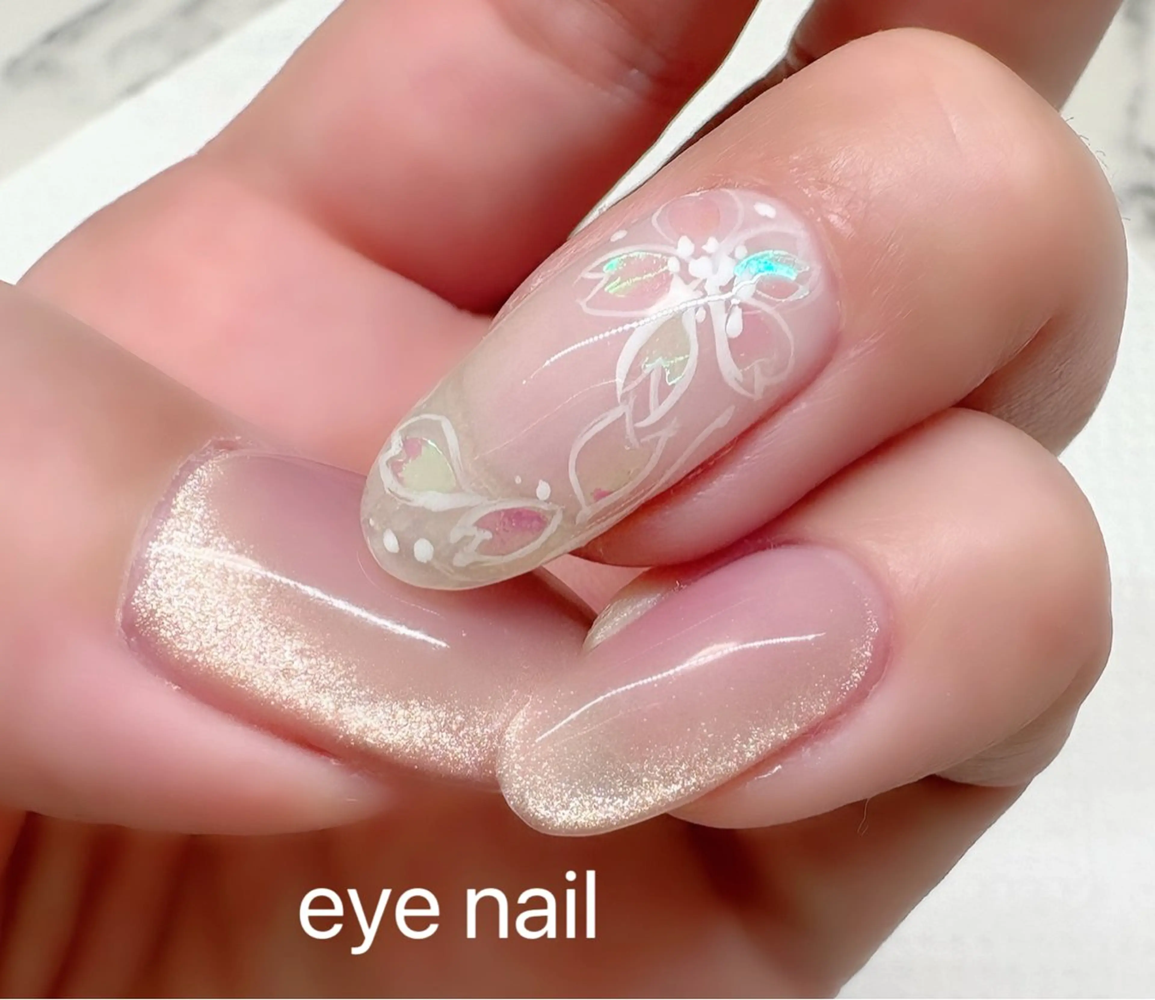 ネイル アートネイル 桜ネイル ジェルネイル マグネットネイル ハンドネイル Eye nailのネイルデザイン