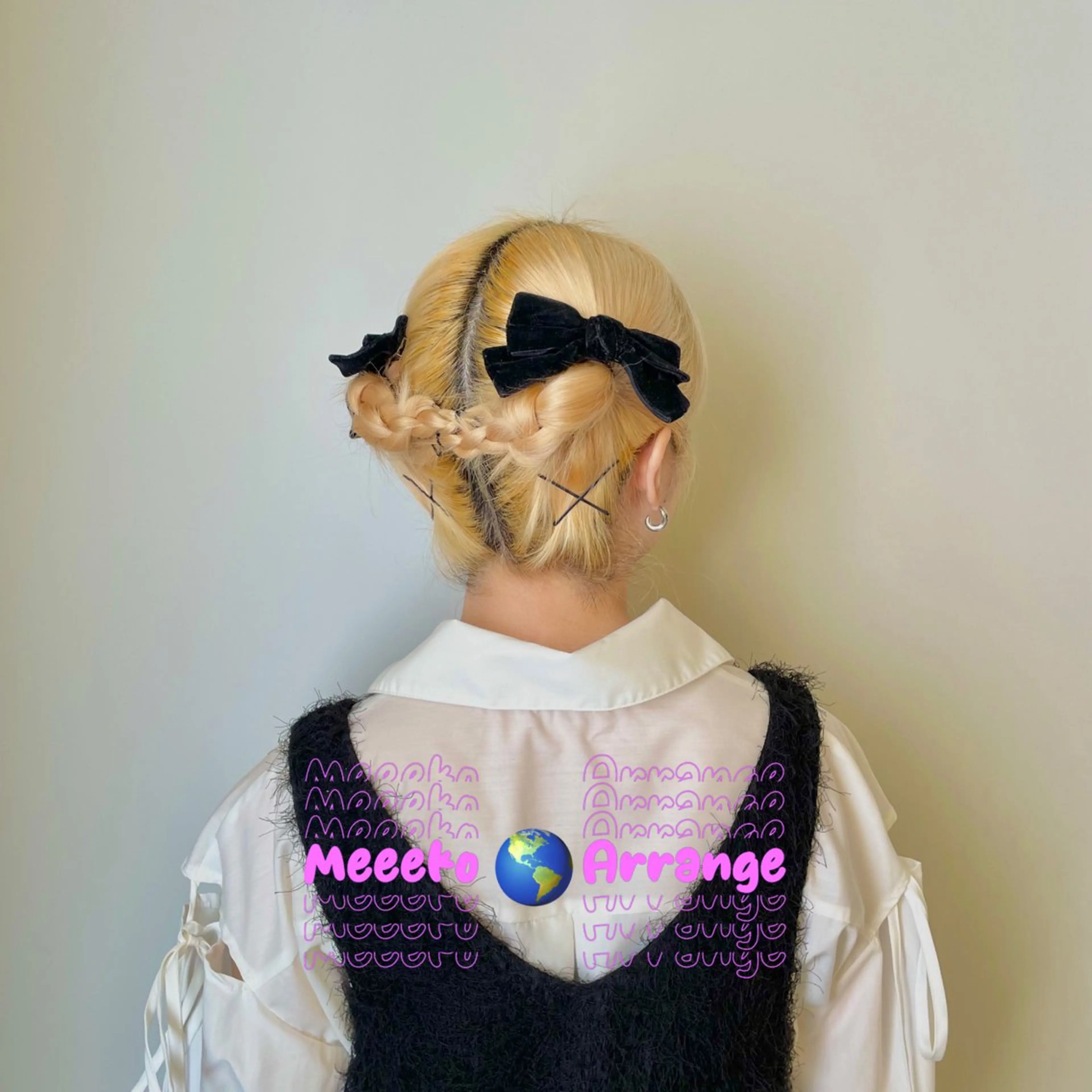 セミロング ヘアアレンジ フレンチガーリー ハイライト ヘアセット 🌼ブリーチ/個性派 ヘアセットMei🌼のヘアスタイル