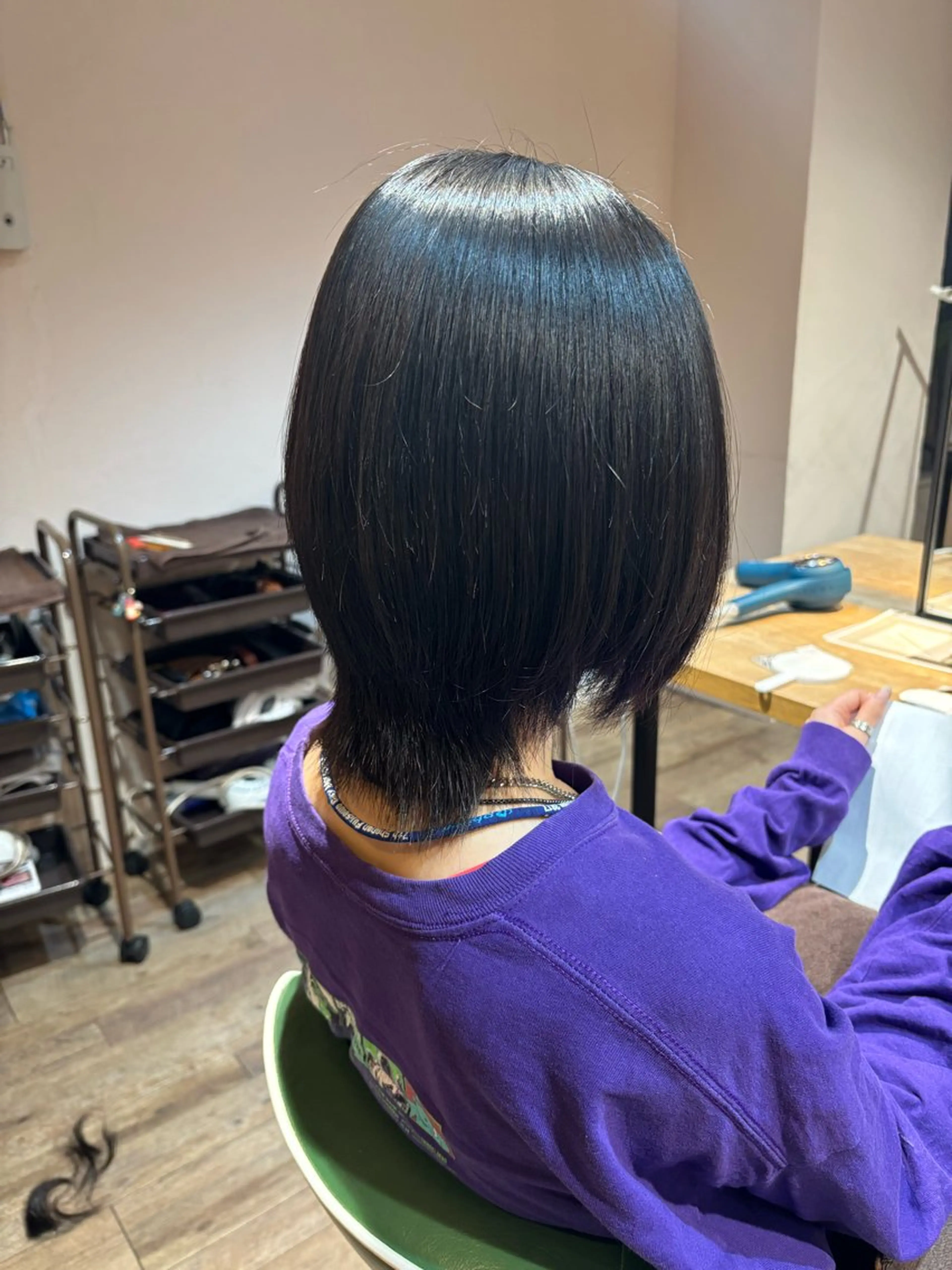 ミディアム 縮毛矯正 渡邊 陽大のヘアスタイル