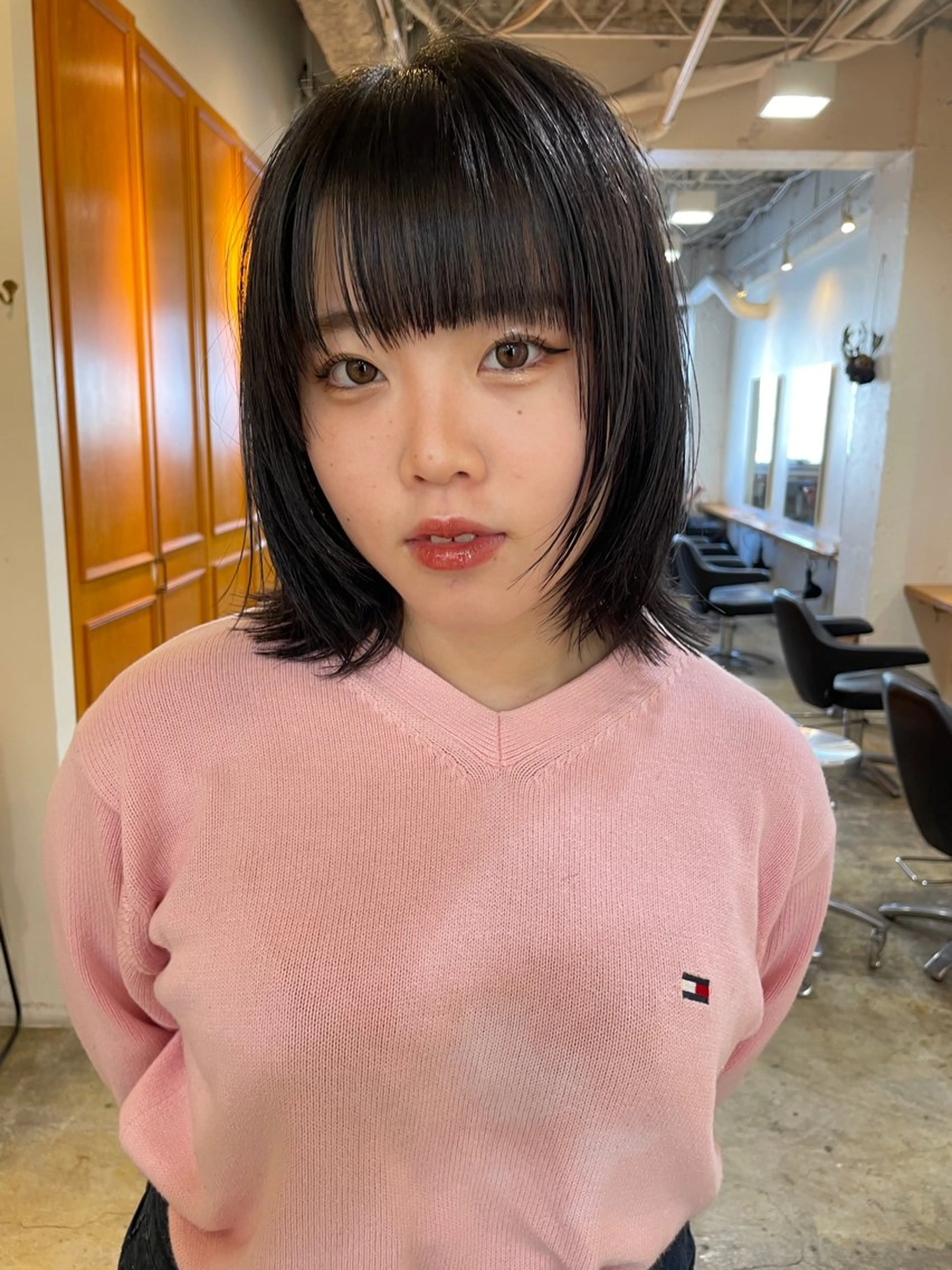 ミディアム カラー 顔周りカット レイヤーカット カット ヘアカラー トリートメント レイヤー／似合わせ TAKUYAのヘアスタイル