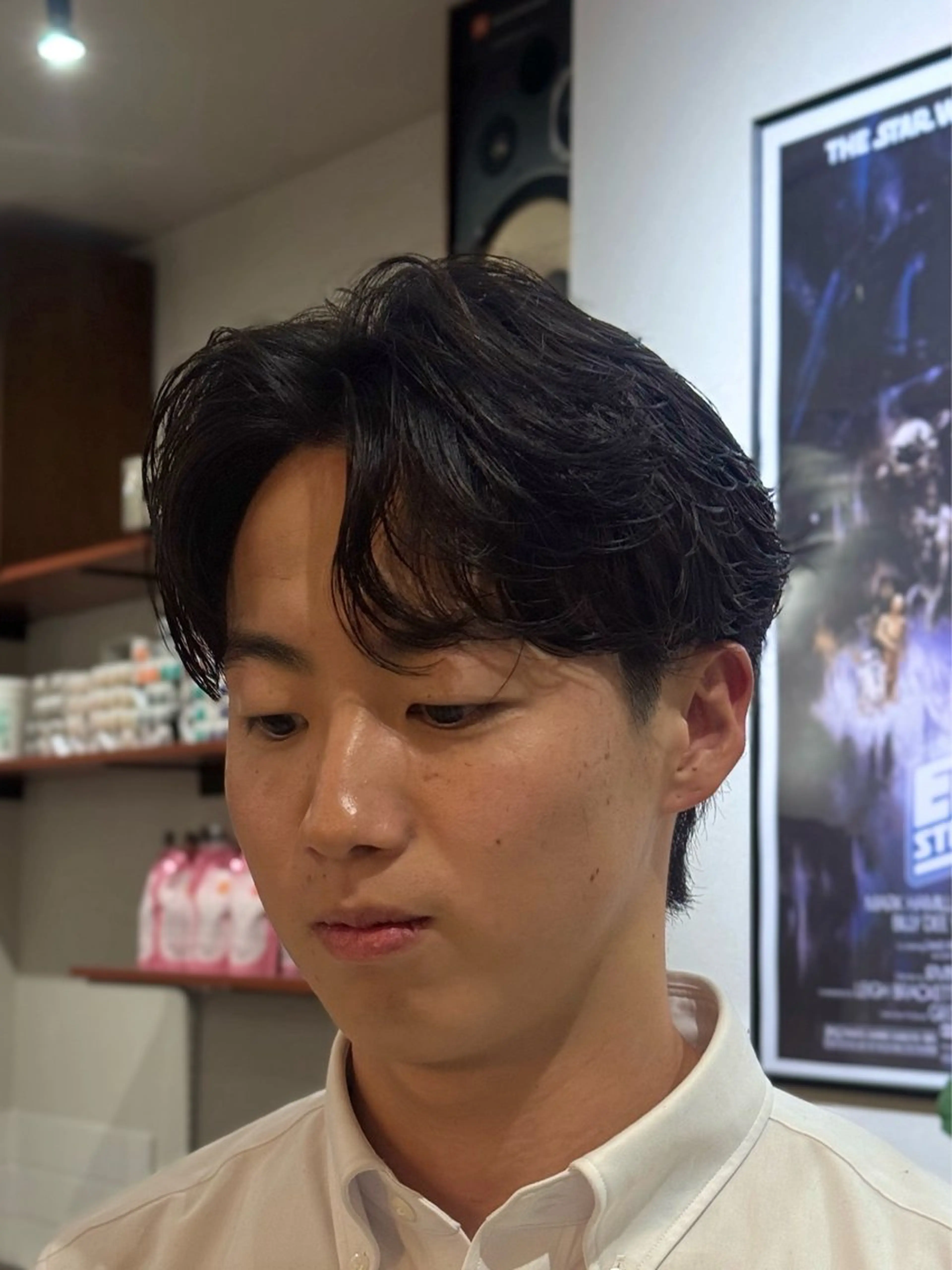 ショート パーマ メンズ センターパート メンズパーマ ニュアンスパーマ カット パーマ ヘッドスパ 金山駅前メンズパーマ 特化COUNTERのヘアスタイル