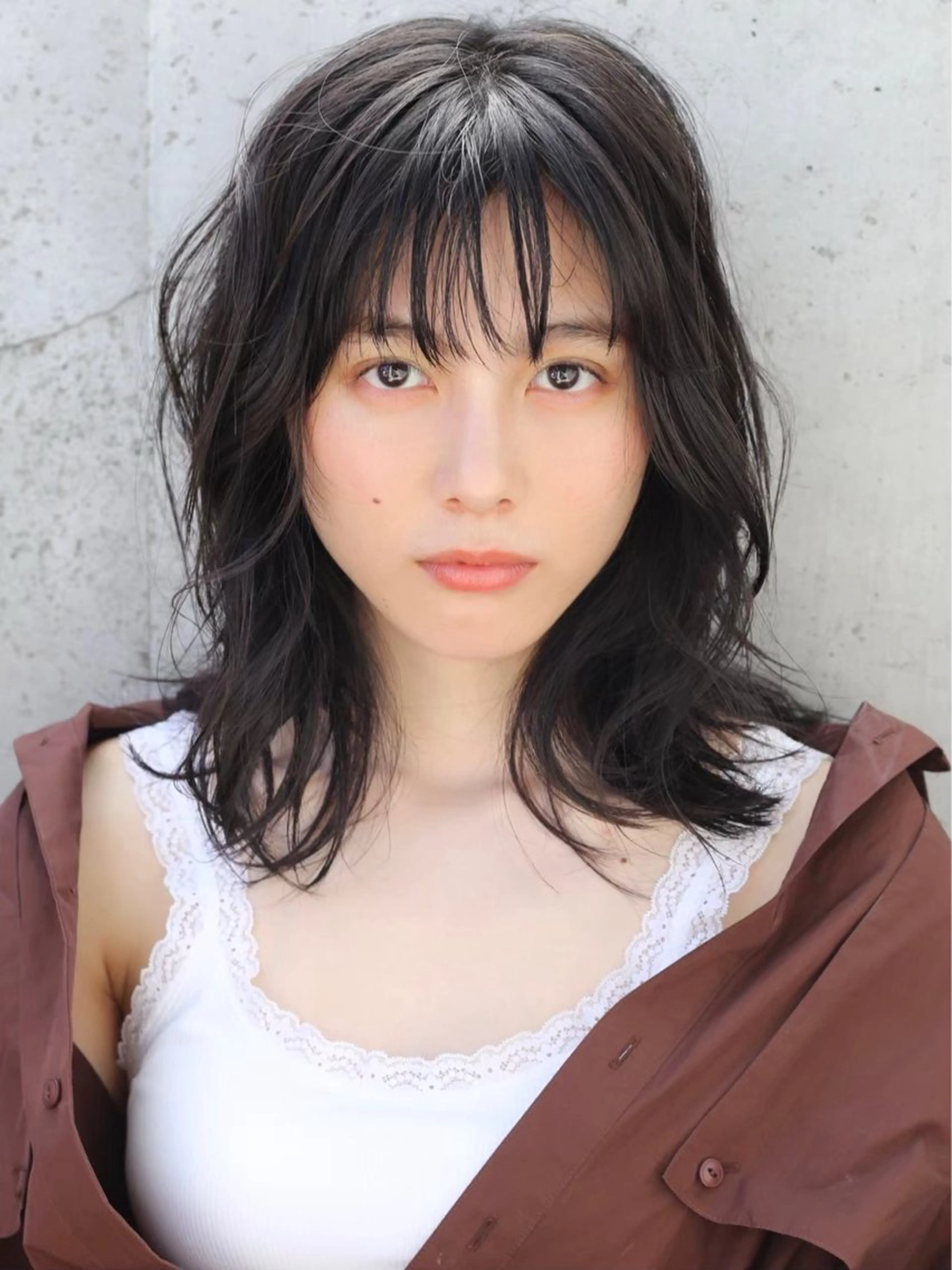 ミディアム カラー パーマ カット ヘアカラー ANDREY 表参道 ショート×髪質改善のヘアスタイル