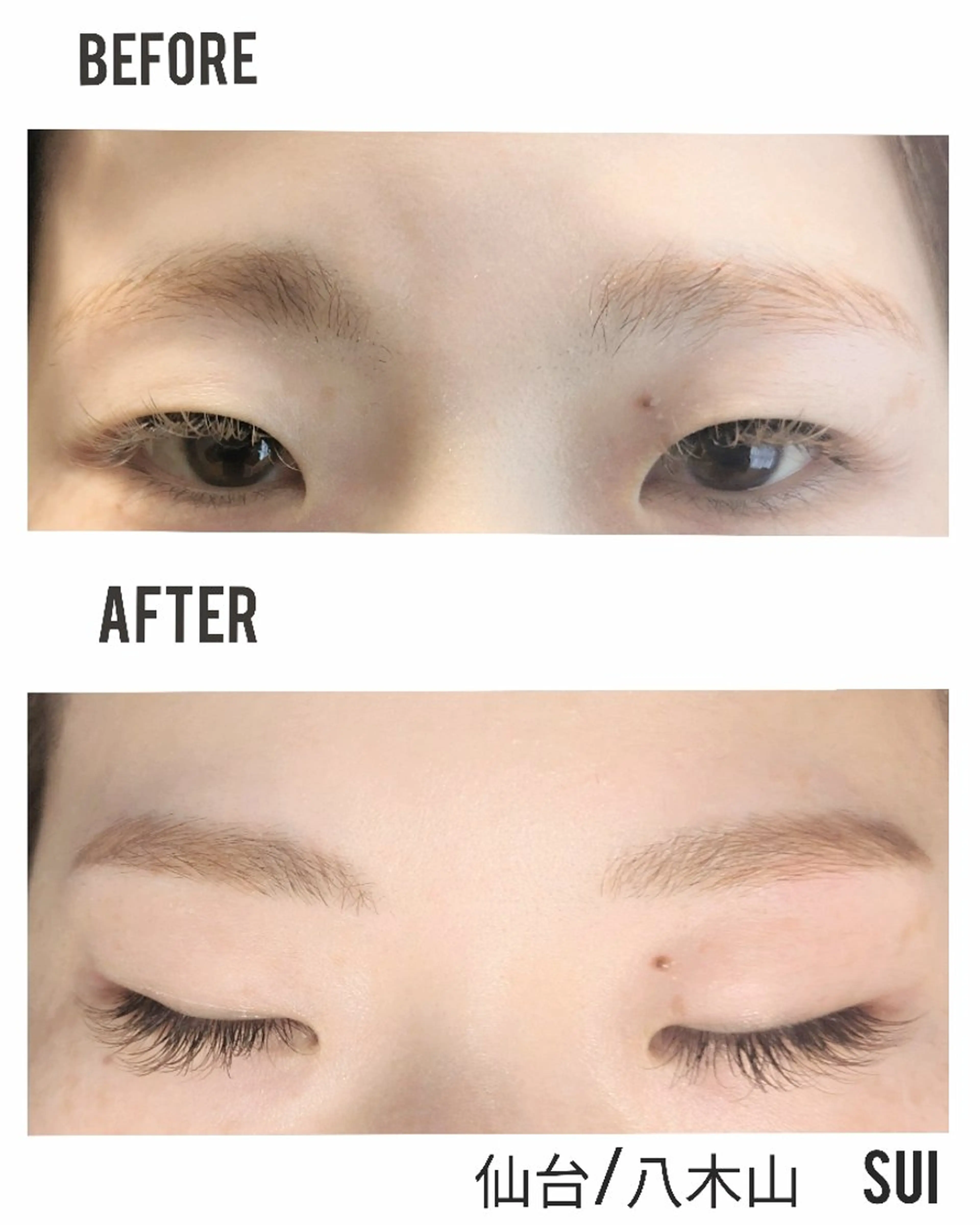 似合わせ眉デザイン+WAX+パーマ＋毛量調整＋メイク提案の写真