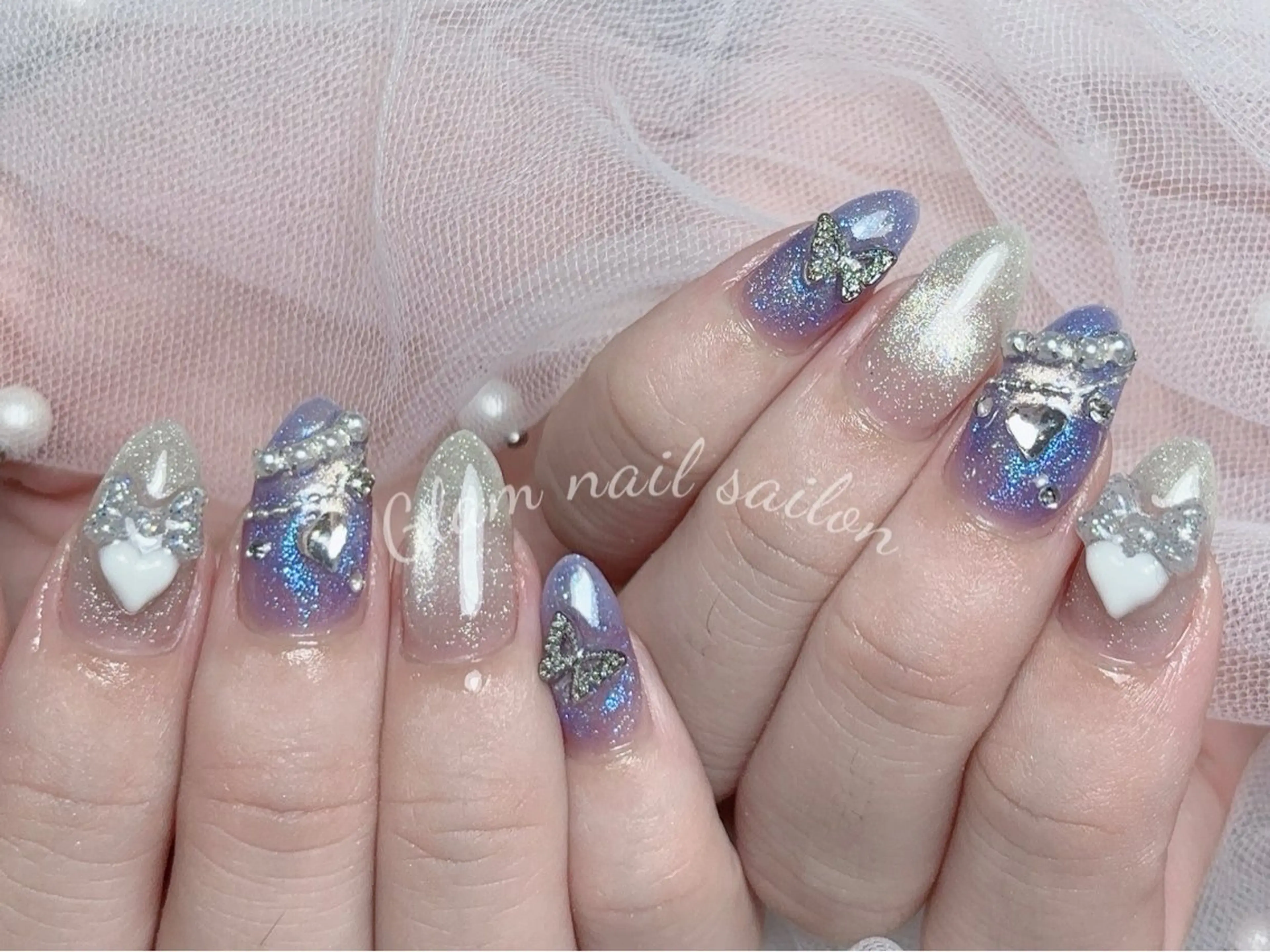 ネイル エツメ💅 長さだし🎀デザインのネイルデザイン