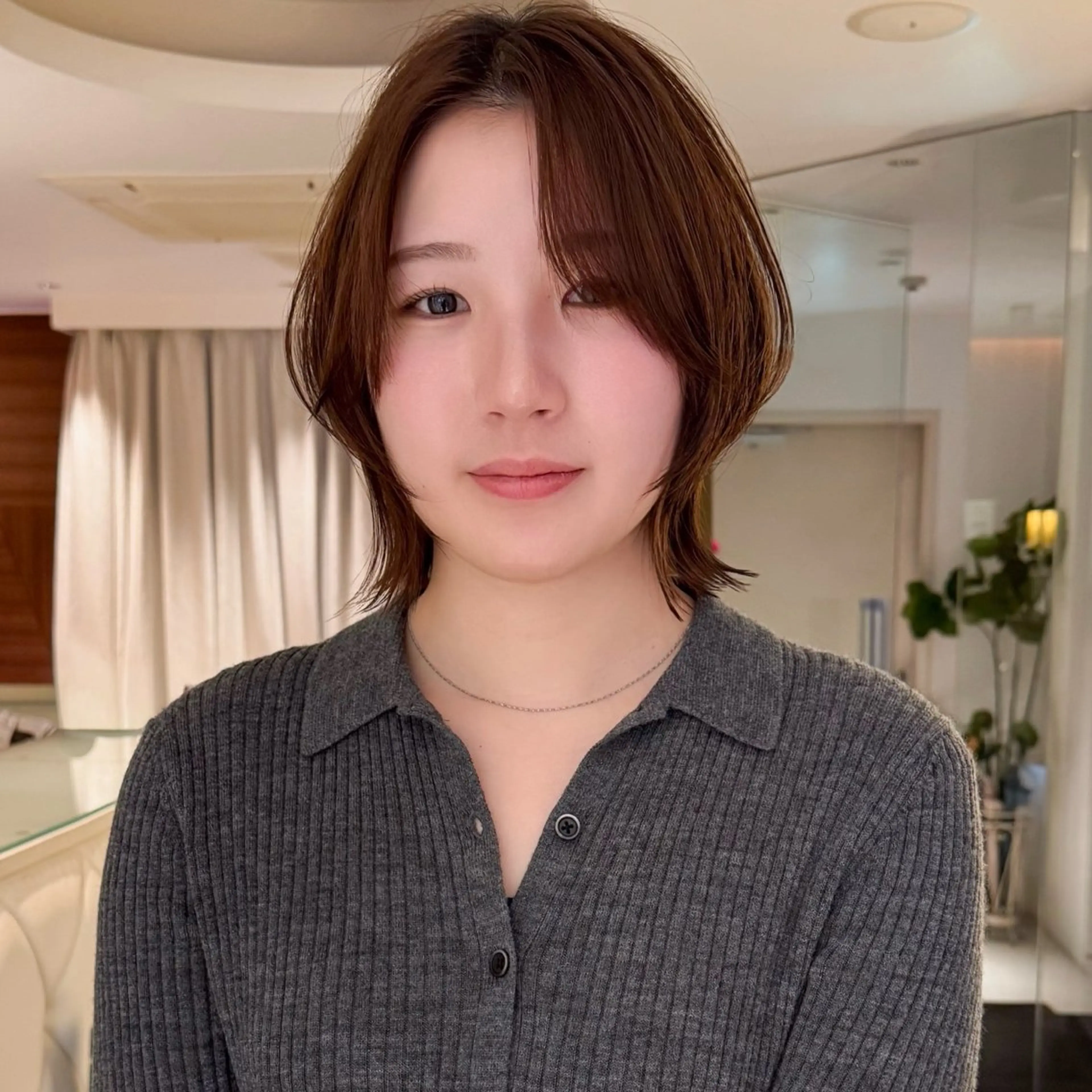 ミディアム ボブレイヤー ボブ レイヤーカット モデル募集/山田蓮/ レイヤーボブのヘアスタイル