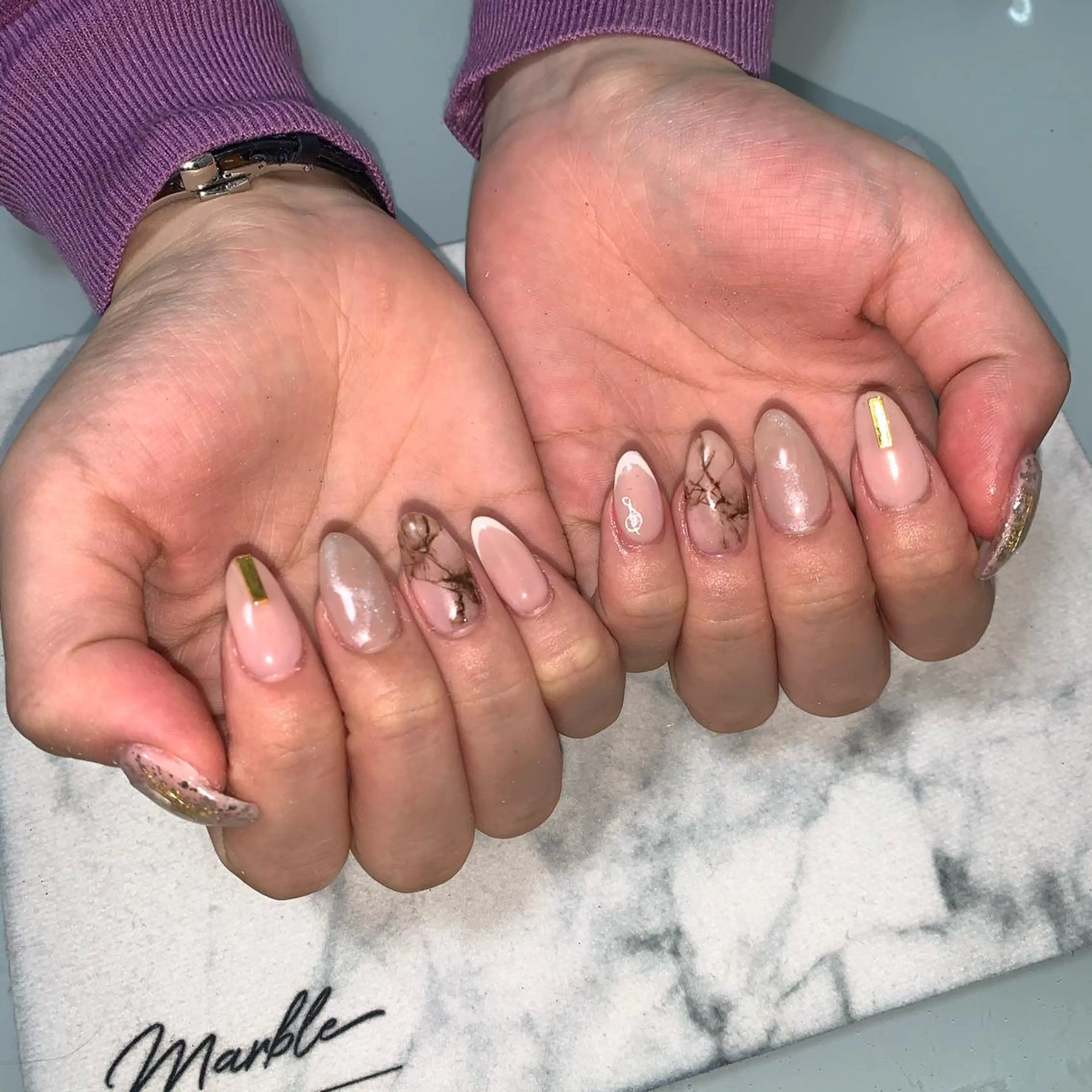 ネイル シンプルネイル 🌙🫧CHARME (RUKA)🦋🫧のネイルデザイン