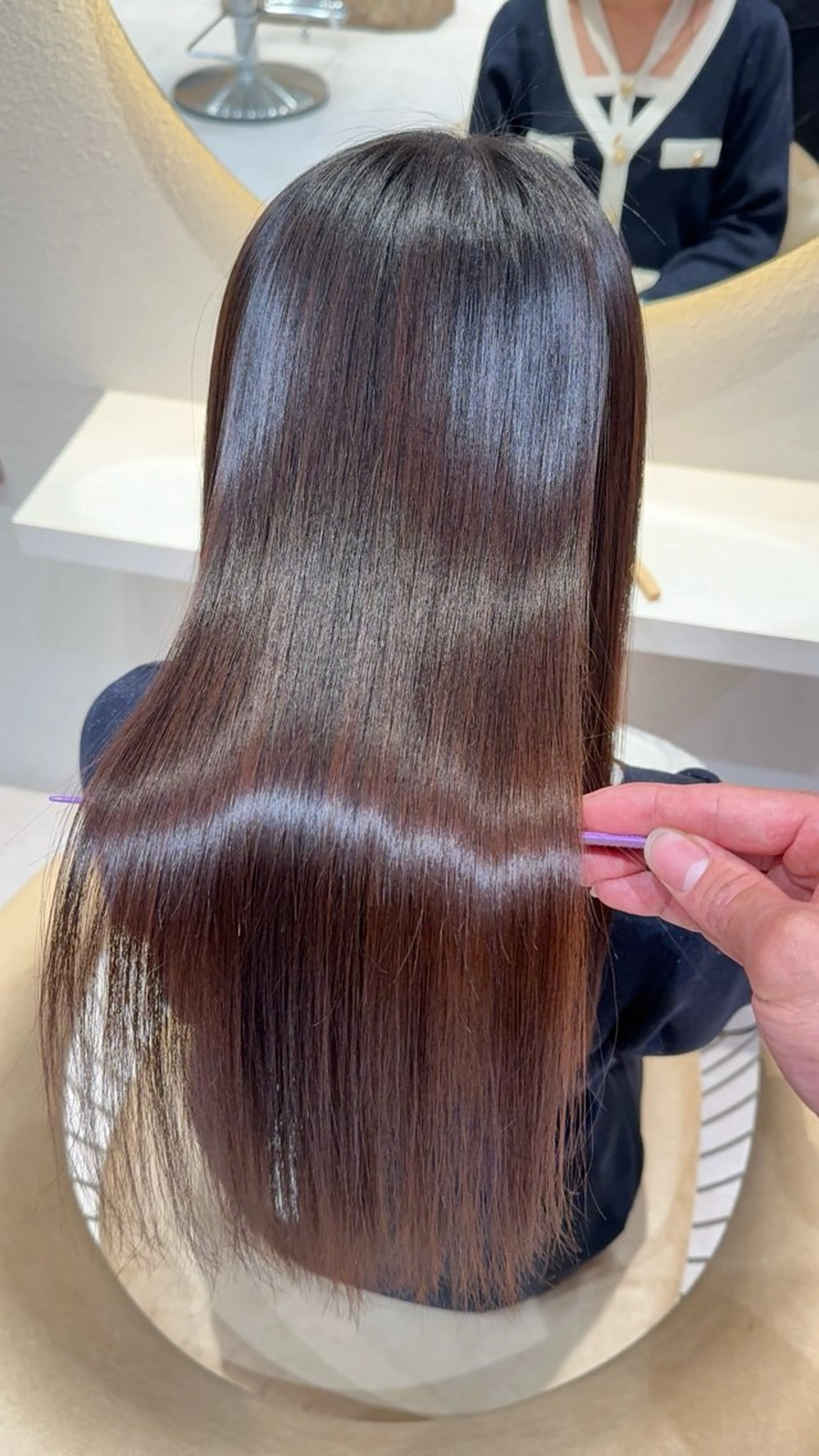 セミロング カラー カット ヘアカラー 縮毛矯正 レイヤー❣️縮毛矯 川村利幸のヘアスタイル