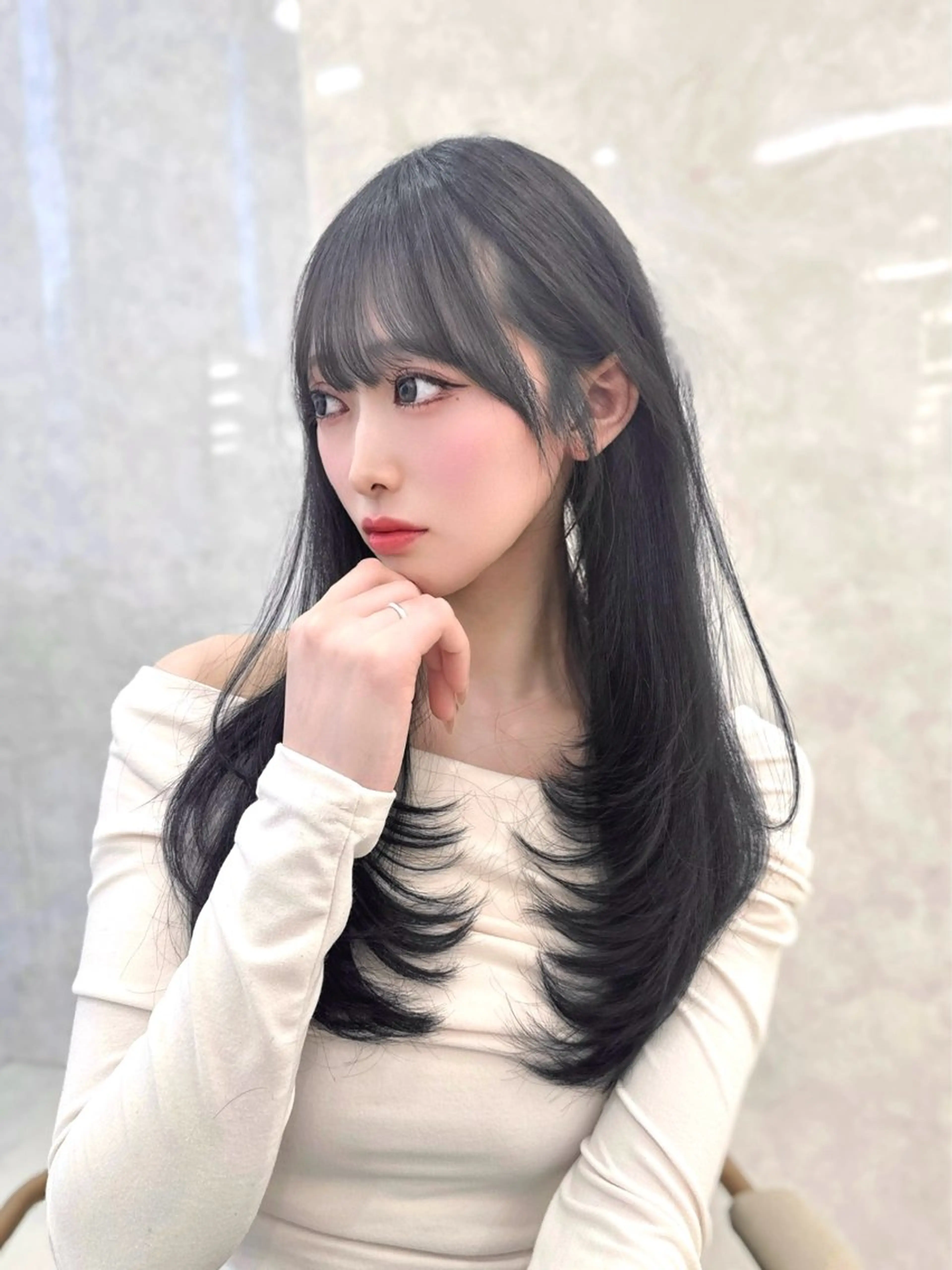 ロング カラー レイヤーカット カット ヘアカラー 似合わせ/レイヤー /顔まわり/池田歩樹のヘアスタイル