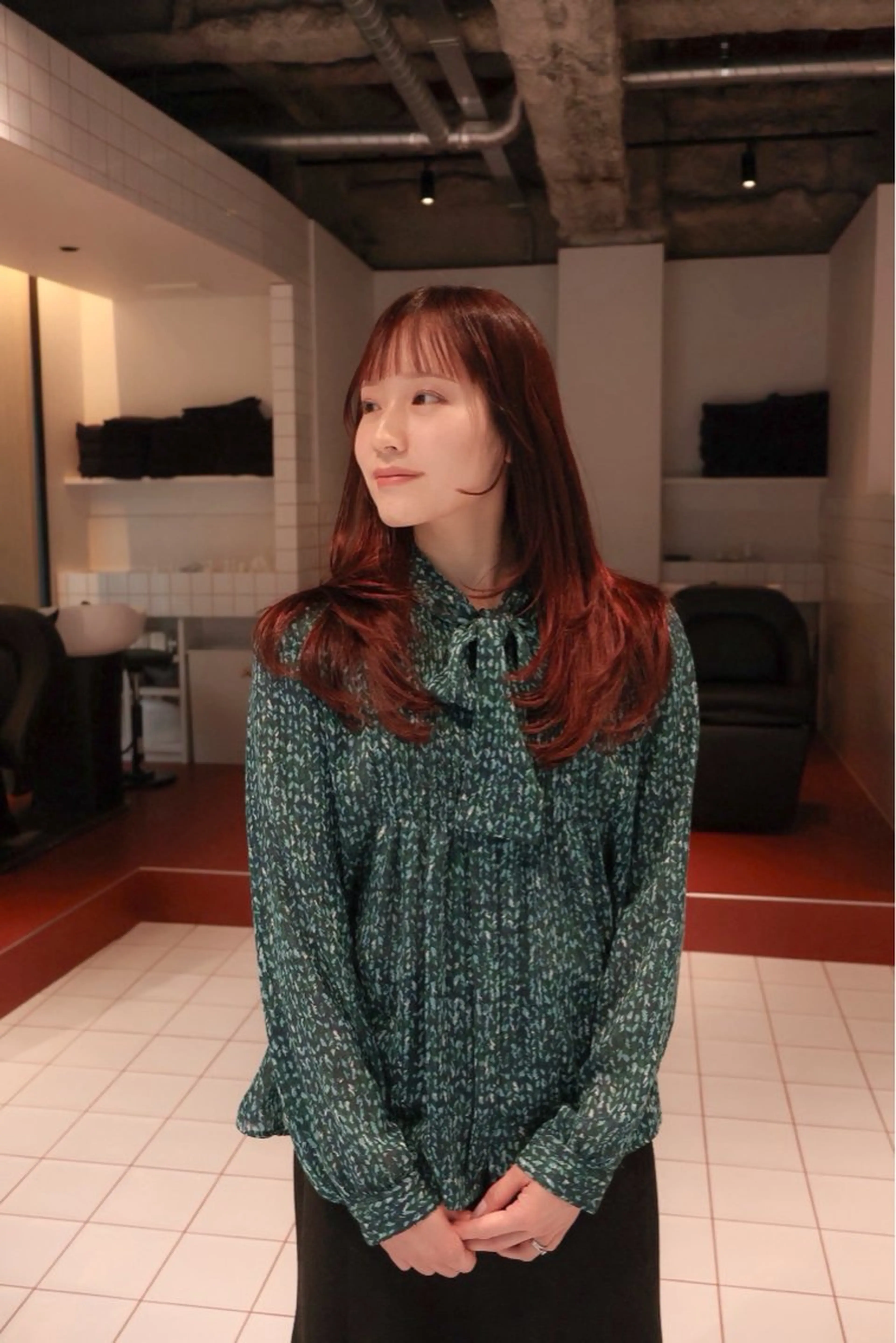 ロング ヘアカラー トリートメント 中根 亜莉紗 名駅のヘアスタイル