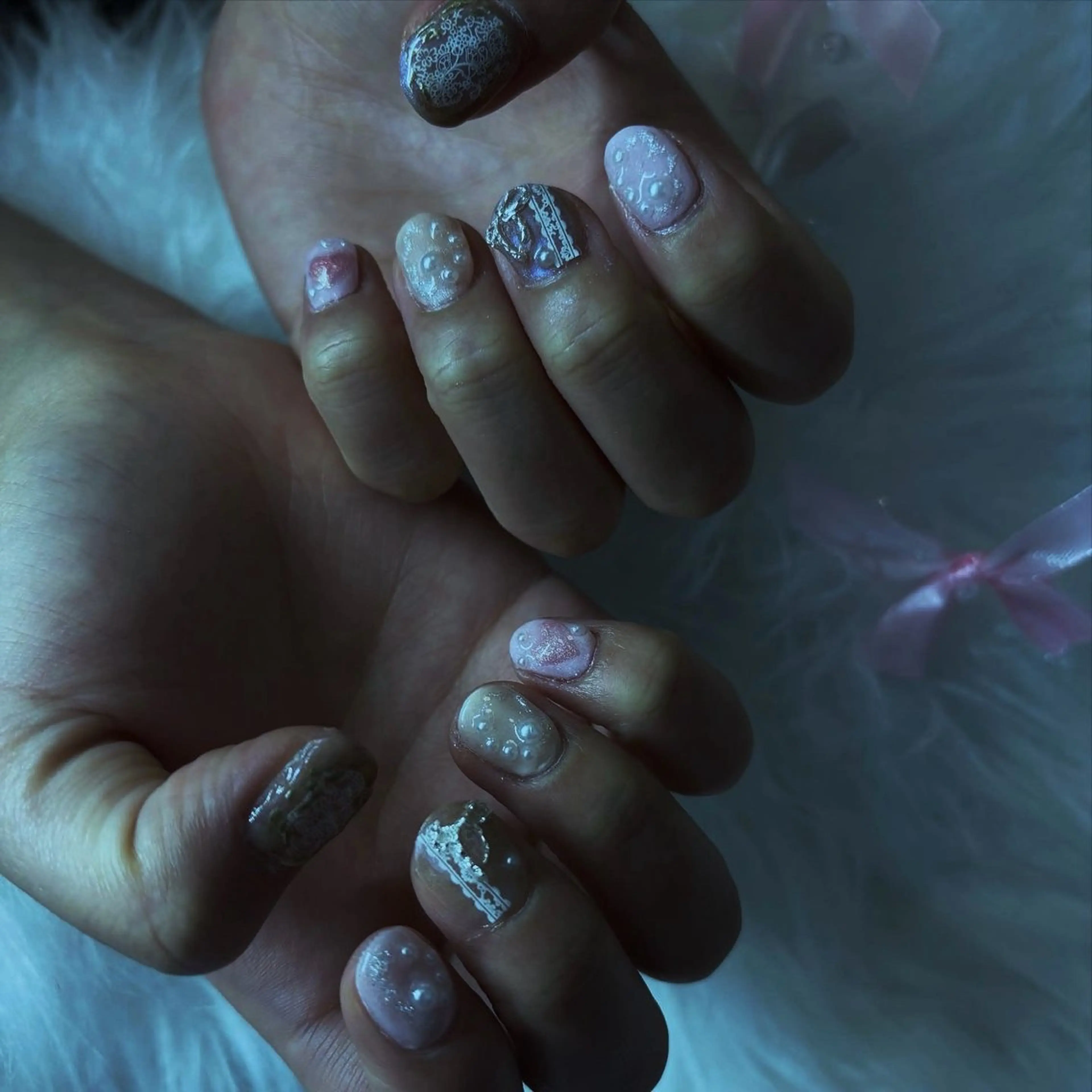 ネイル アートネイル 長さ出し フットネイル ハート キラキラネイル vante_aimi .パラジェル取扱店のネイルデザイン