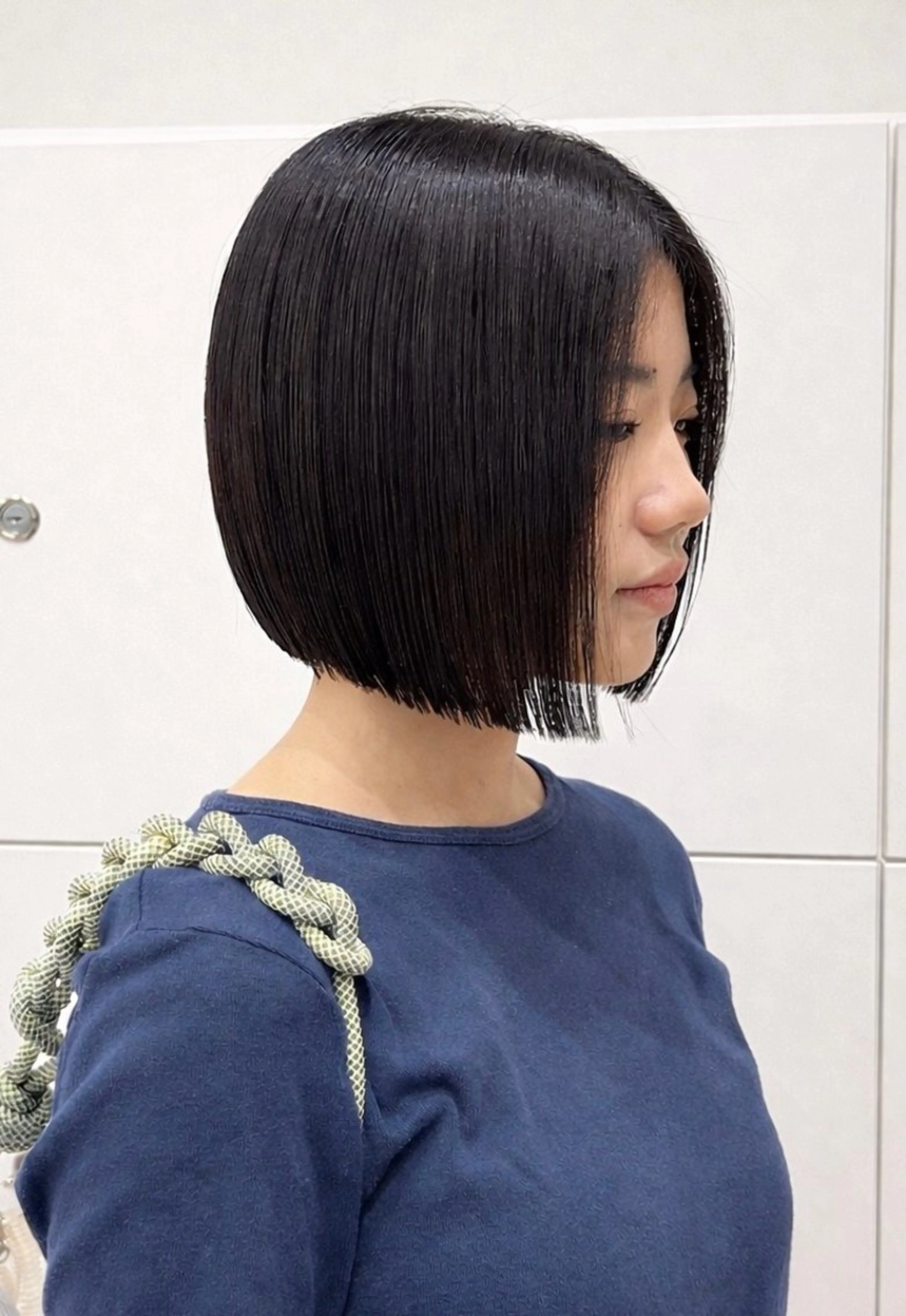 ショート ボブ 似合わせカット カット トリートメント 縮毛矯正/森脇龍星 🌿河原町市役所前のヘアスタイル