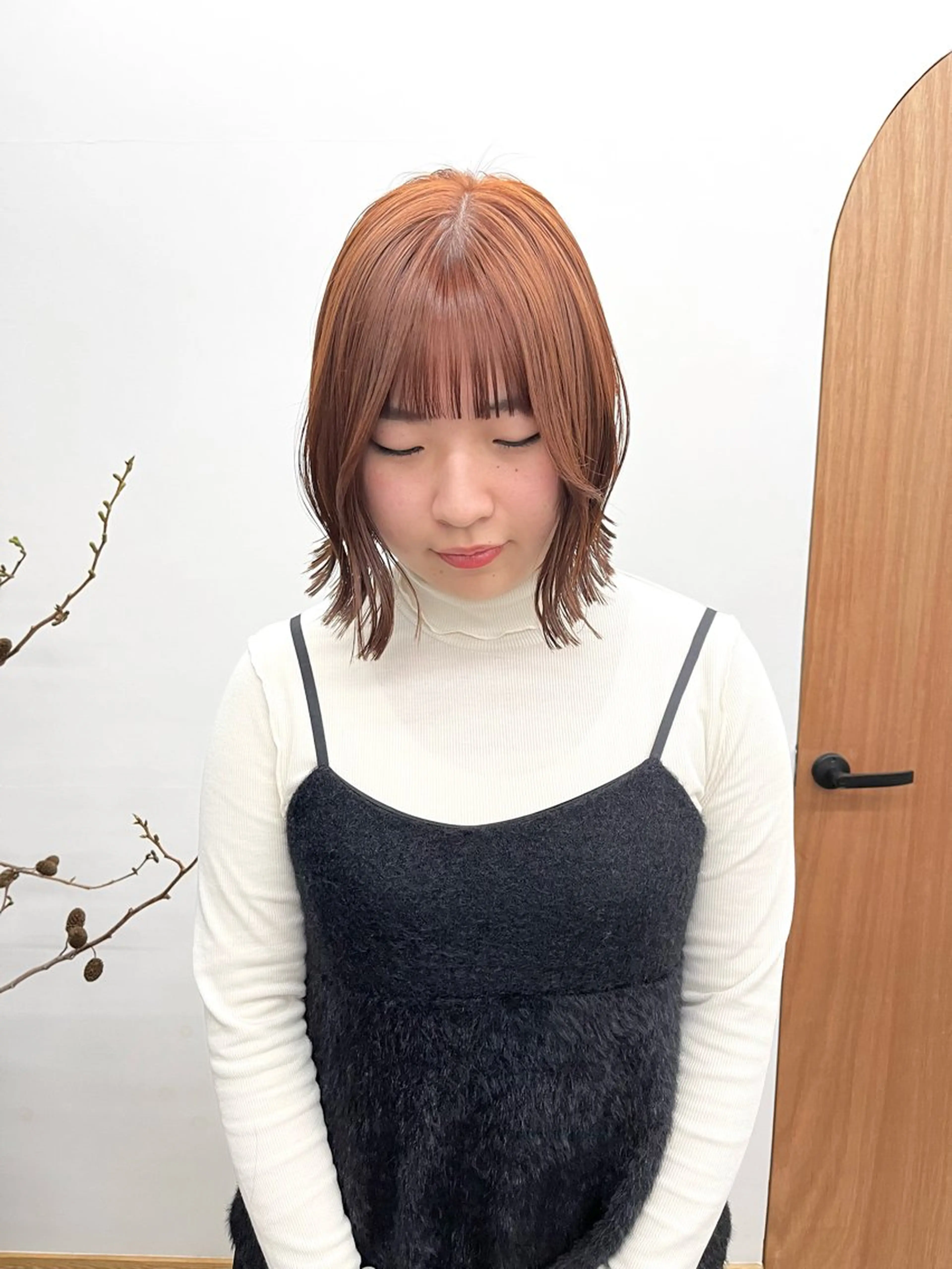 ショート カラー ヘアアレンジ ブリーチ ダブルカラー ブリーチなしカラー ena/ブリーチなし 透明感・レイヤー🎀のヘアスタイル