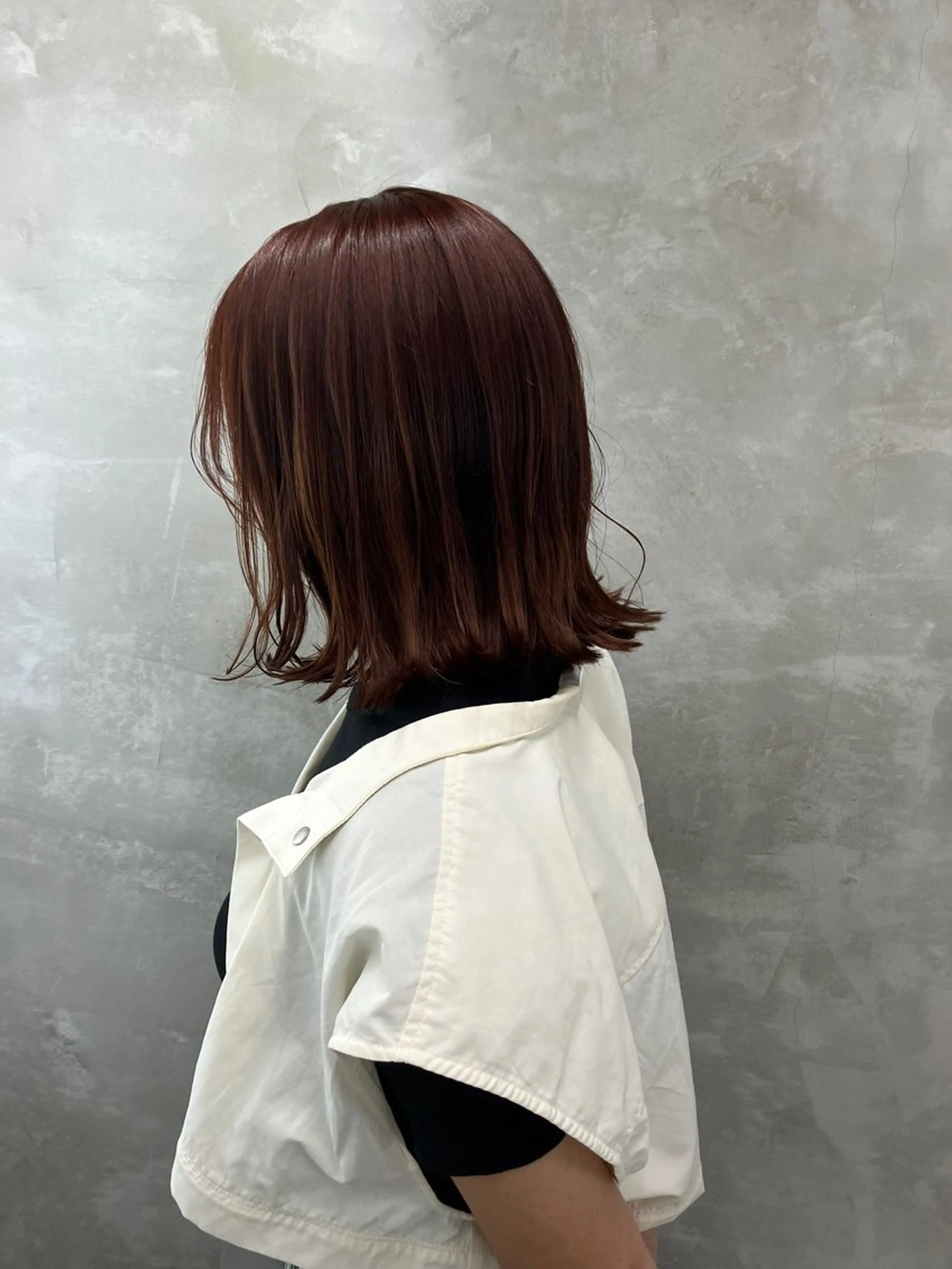 ミディアム カラー カシス オレンジ ヘアカラー トリートメント door white hideのヘアスタイル