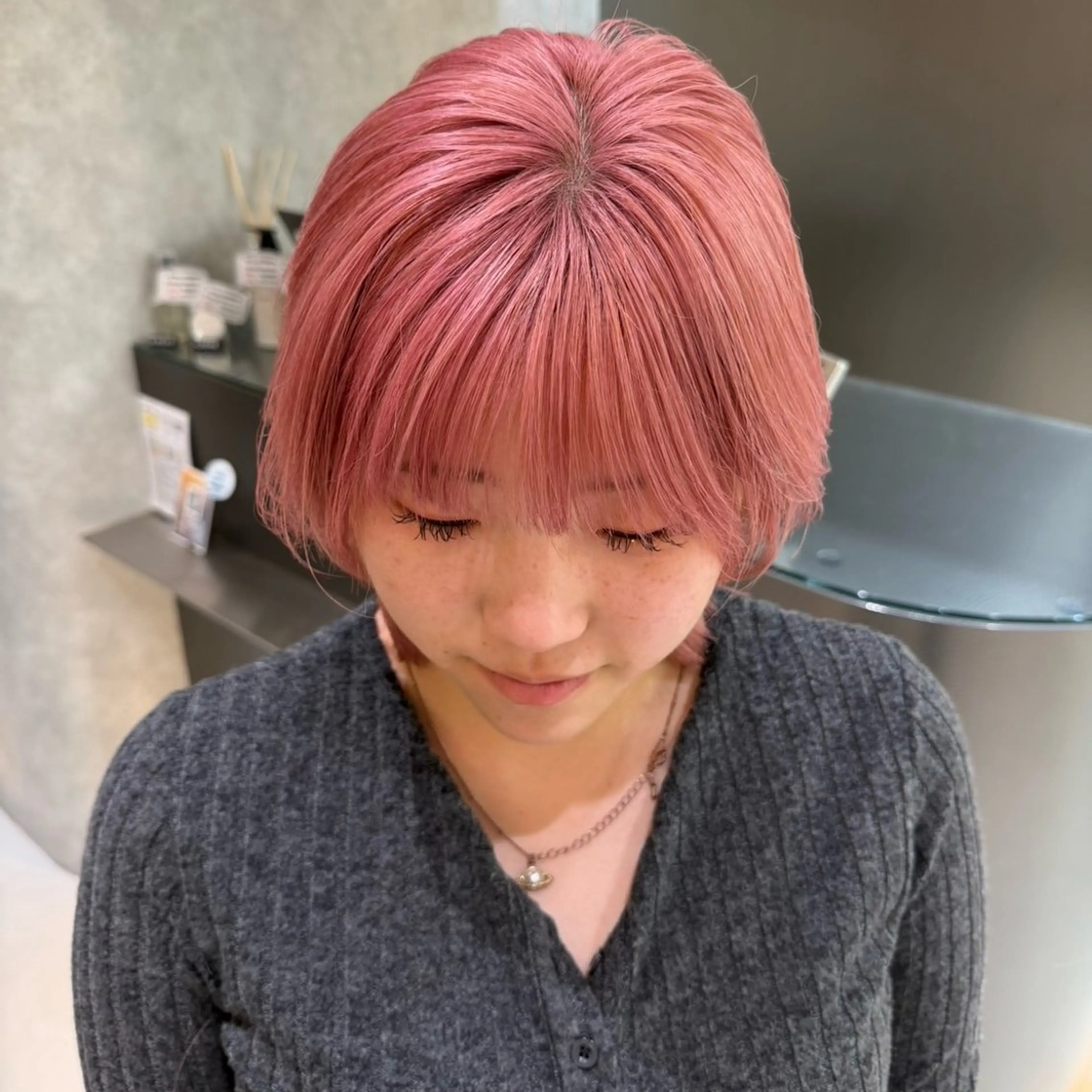 ミディアム ヘアカラー 艶ハイトーン/ 颯一朗のヘアスタイル