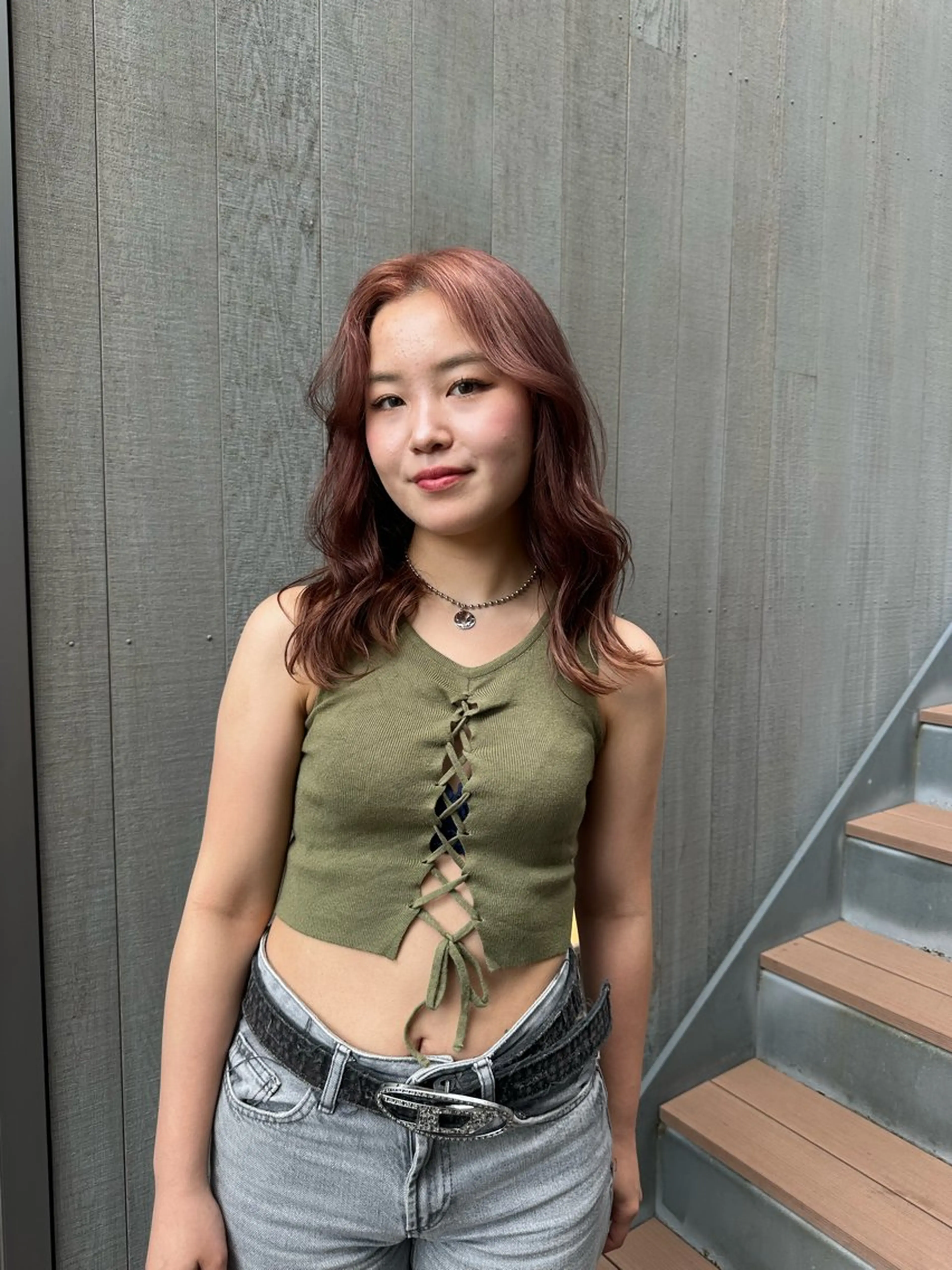 セミロング カラー 似合わせレイヤー 海外風レイヤーmioのヘアスタイル