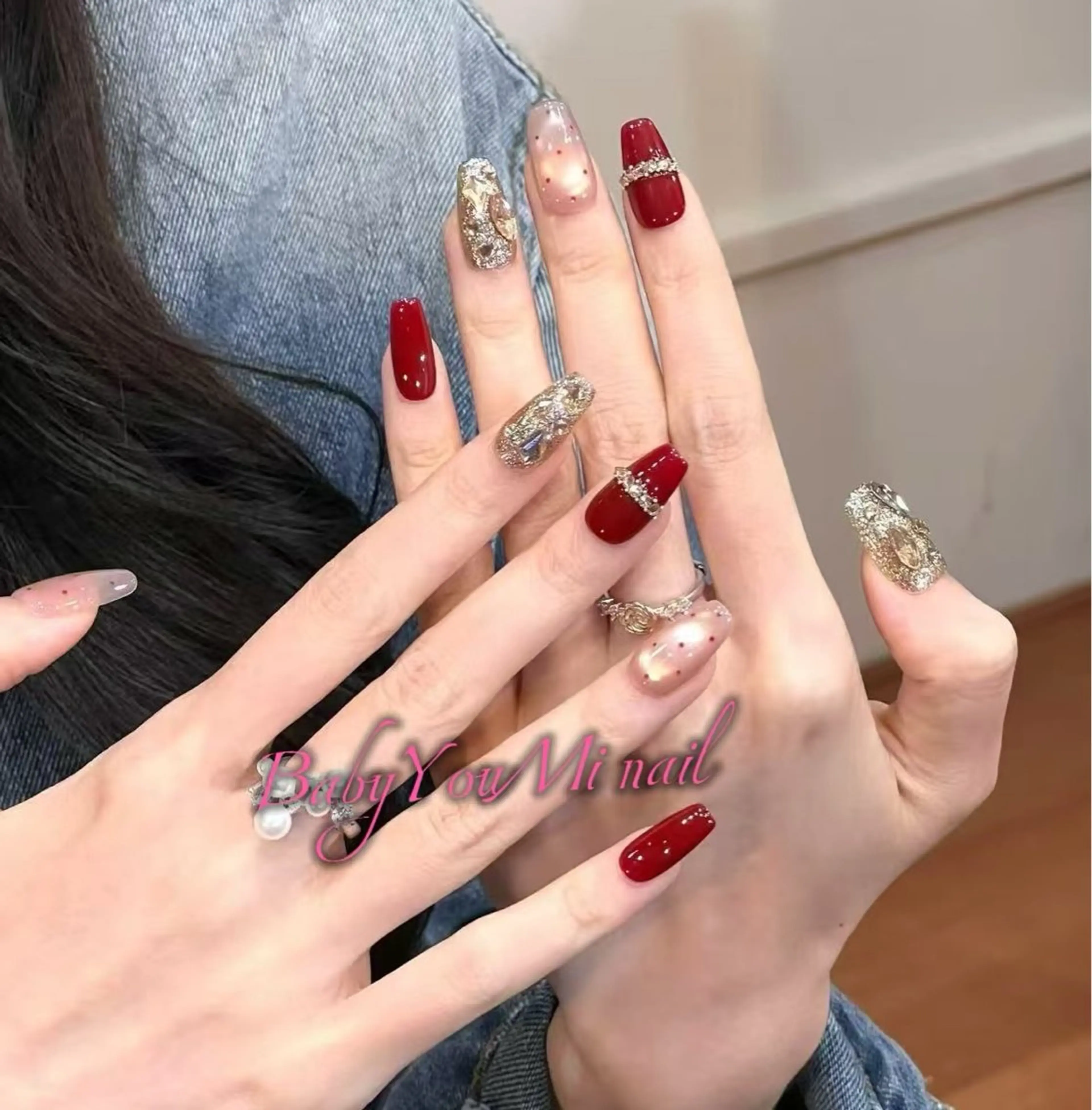 ネイル オーロラネイル 成人式 フットネイル フレンチネイル ジェルネイル ハンドネイル BabyYouMi nailのネイルデザイン