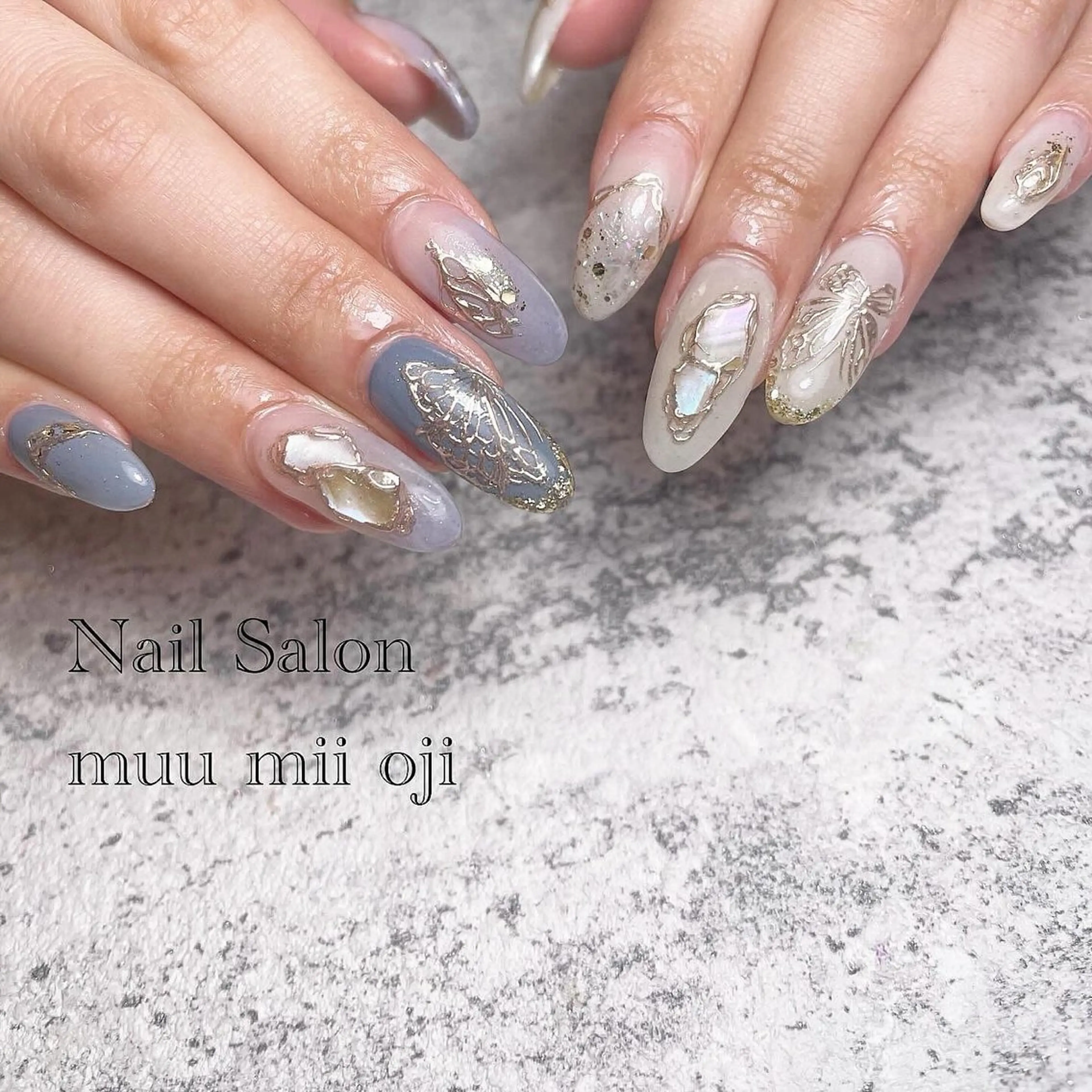 ネイル アートネイル ミラーネイル 持ち込み Nail Salon muu mii王子店のネイルデザイン