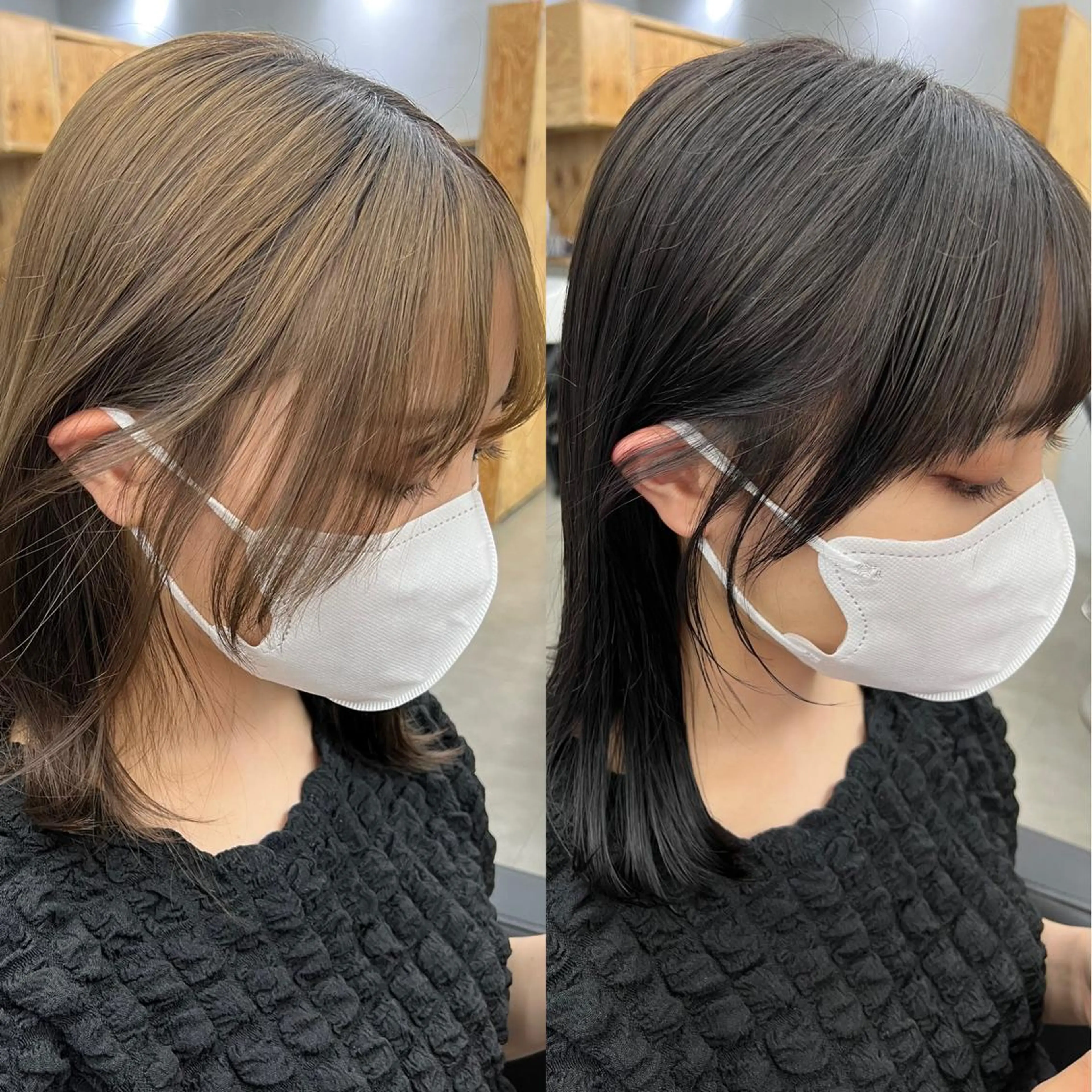 ミディアム サイドバング 🌱小顔魅せショート 髪質改善カラー/泉綺のヘアスタイル