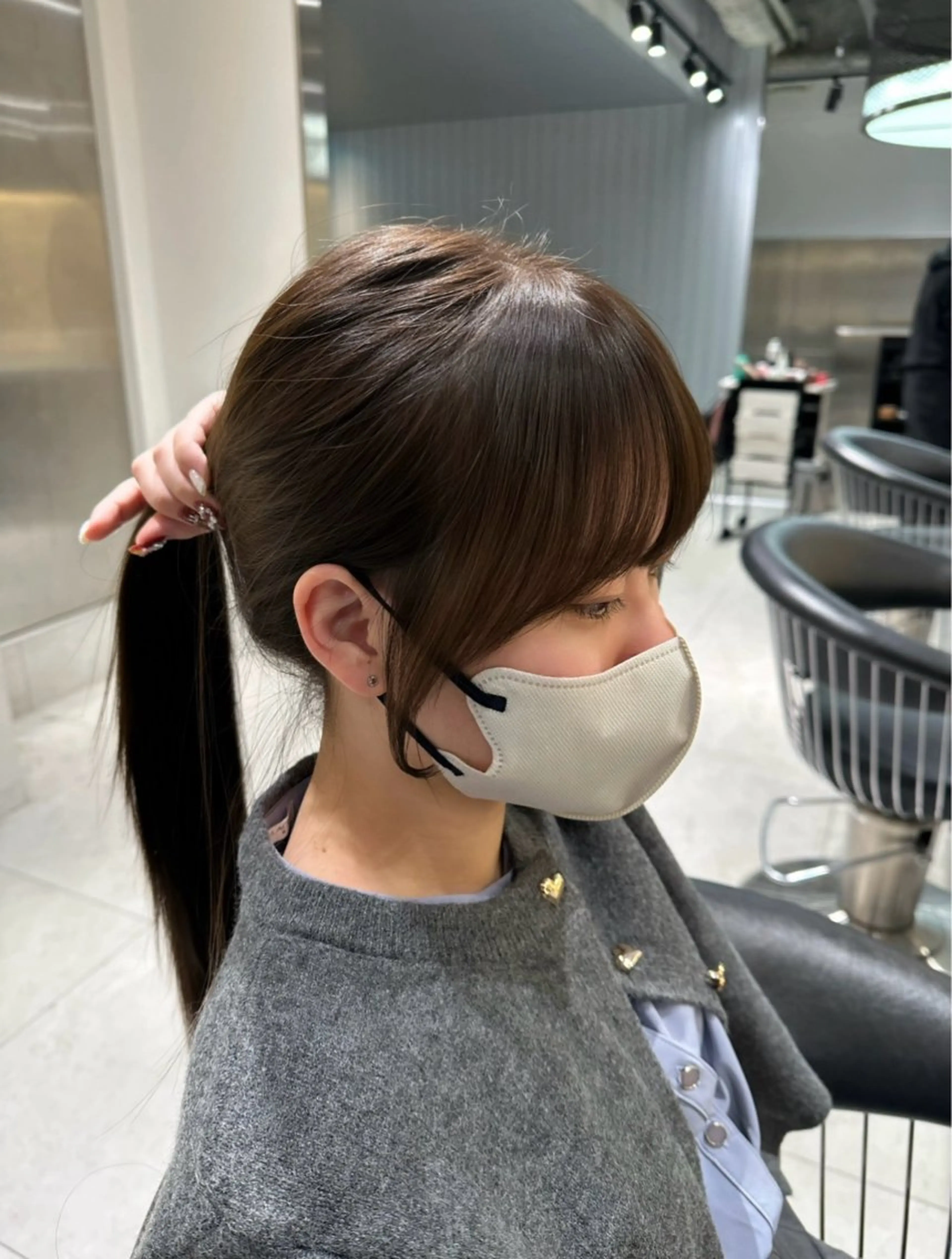 ミディアム 顔周りカット 韓国風ヘア コウスケ/ lond uluのヘアスタイル