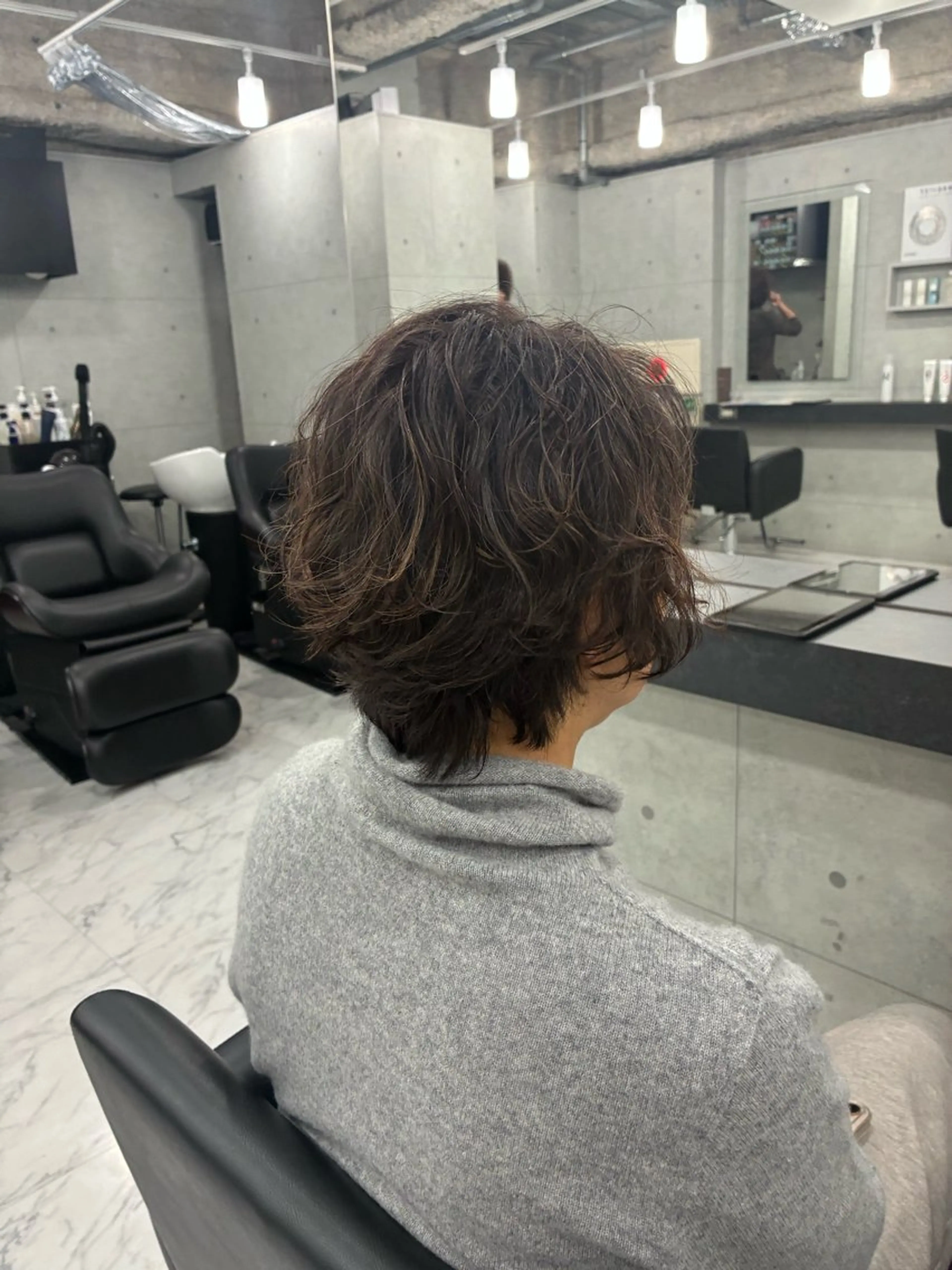 ミディアム カラー パーマ カット パーマ Endearing 🌟銀座のヘアスタイル