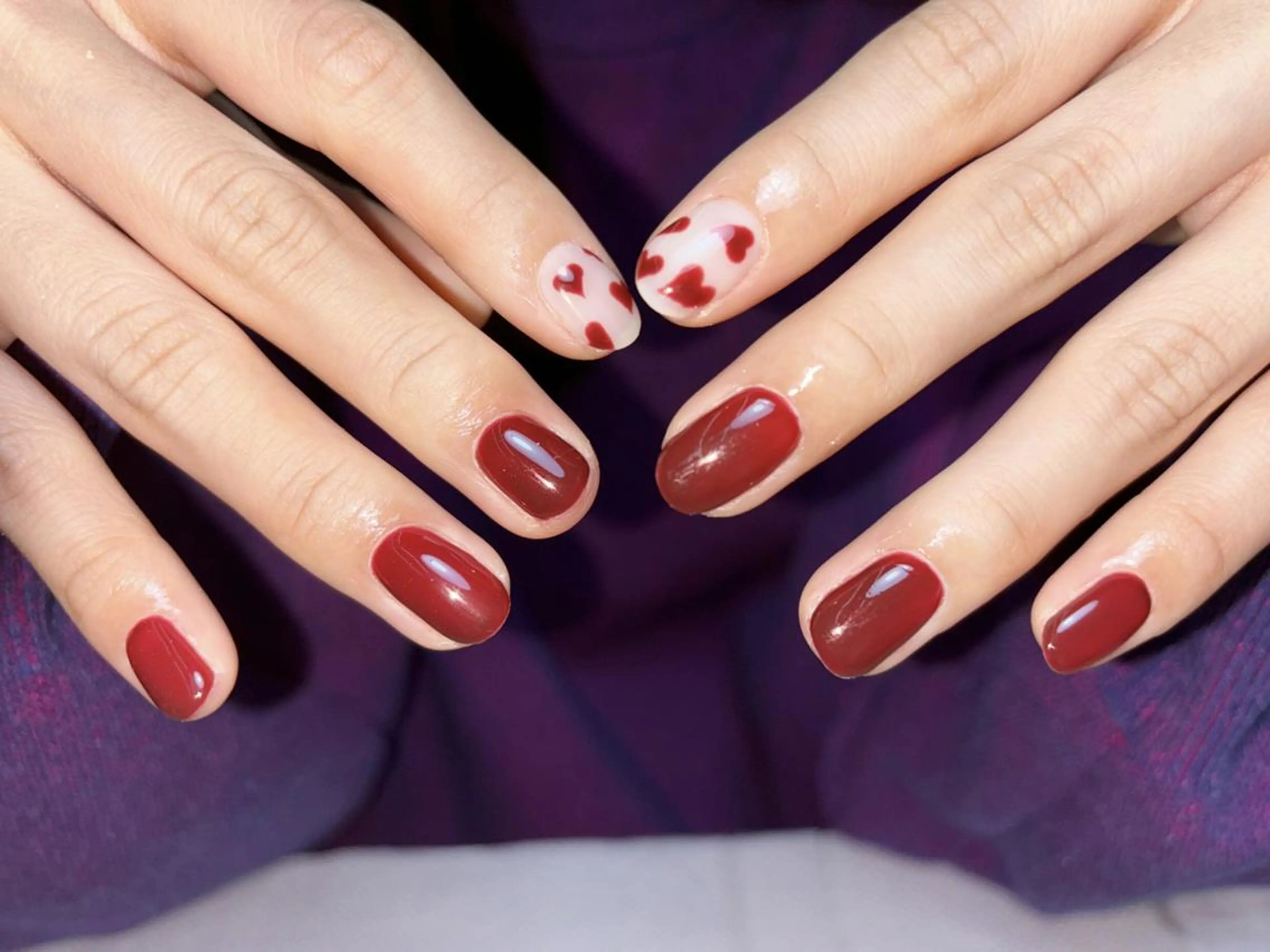 ネイル ハンドネイル ki🍒🍒 ki ツルツルネイルのネイルデザイン