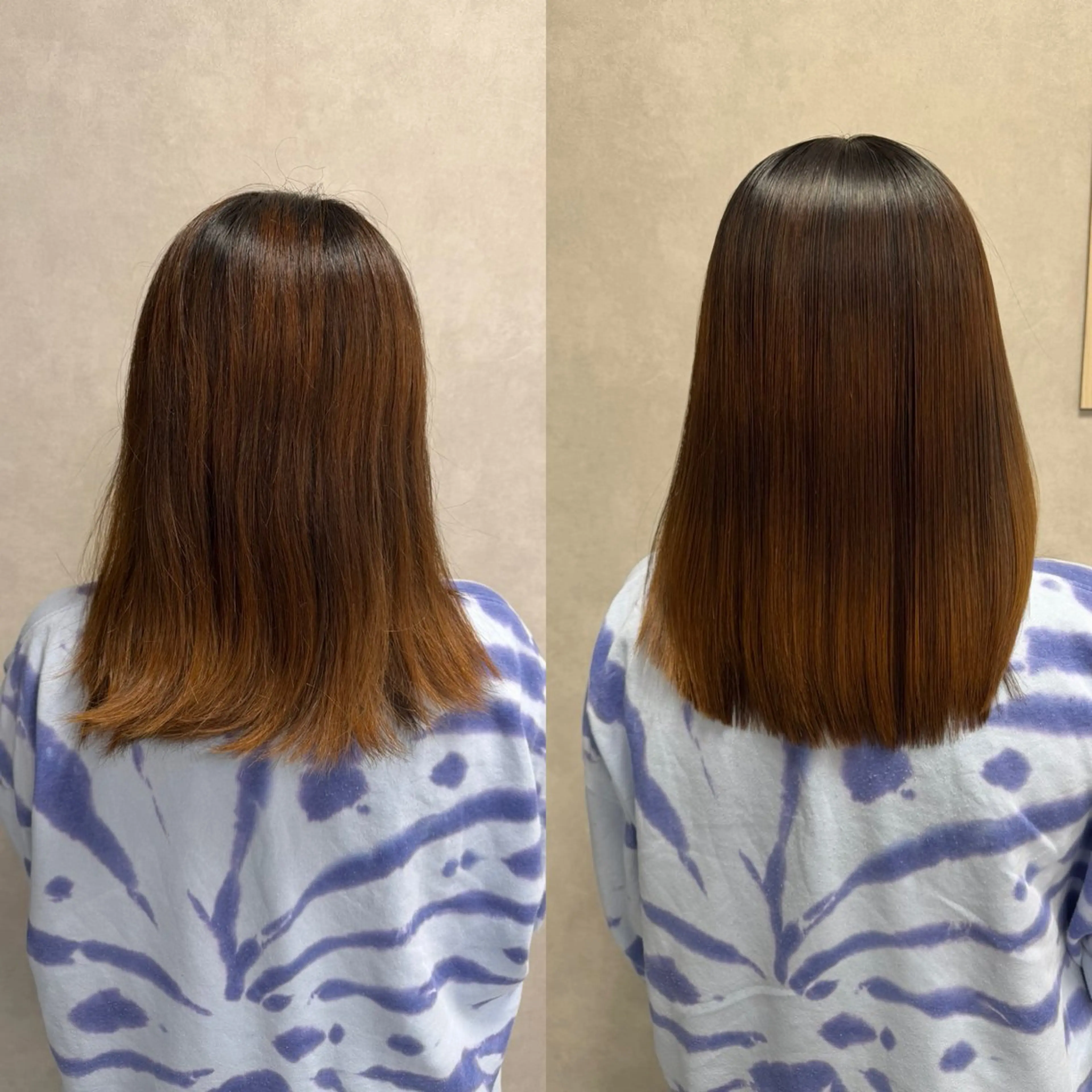 セミロング パーマ 縮毛矯正 トリートメント 髪質改善/縮毛矯正 /ブリーチ矯正/岡部のヘアスタイル